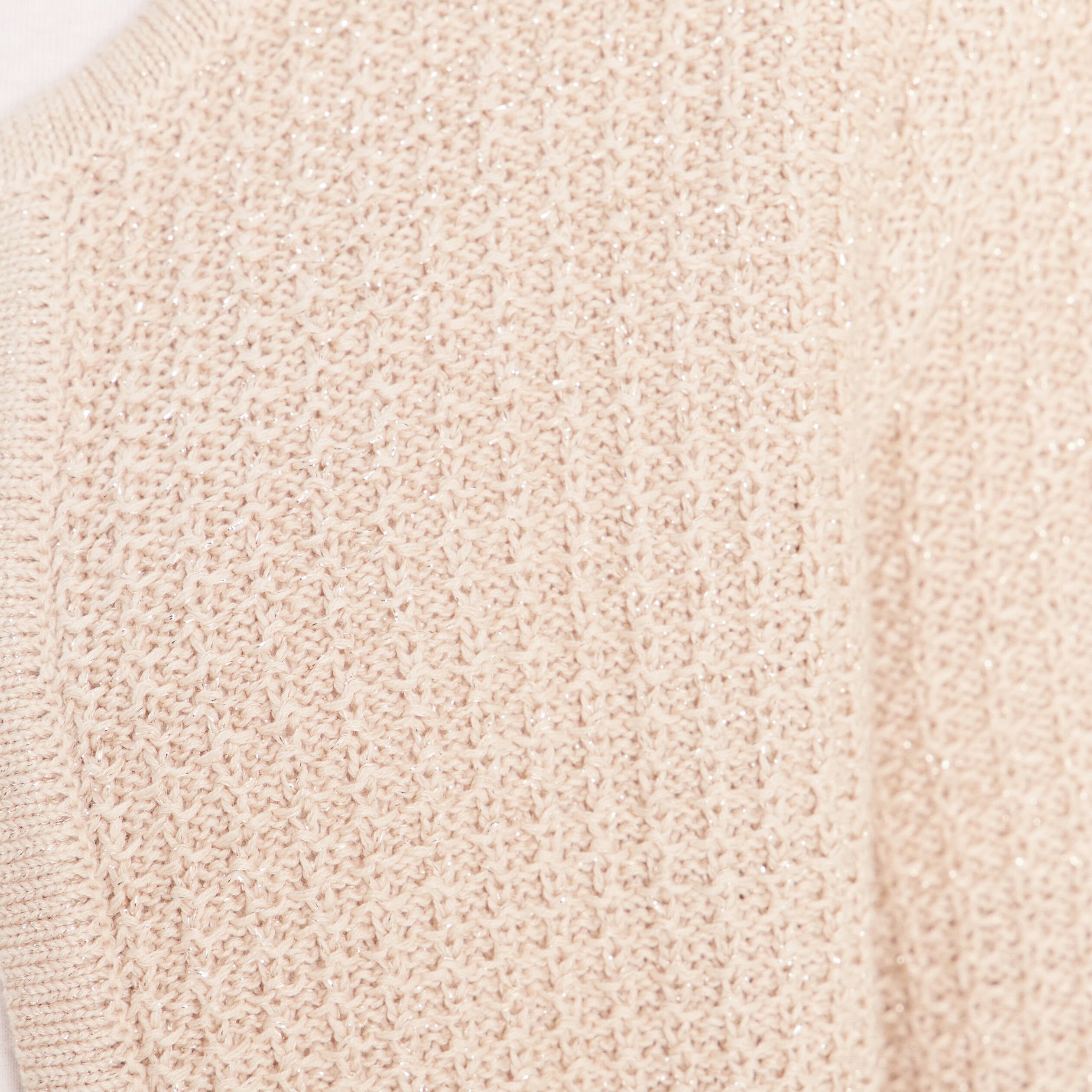 Gilet col rond couleur or femme