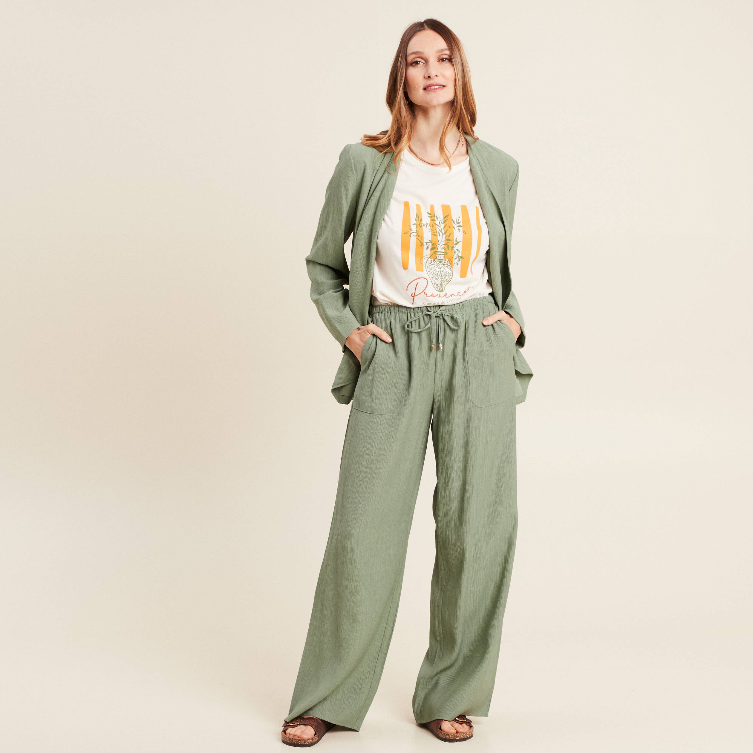 T-shirt manches courtes ecru femme