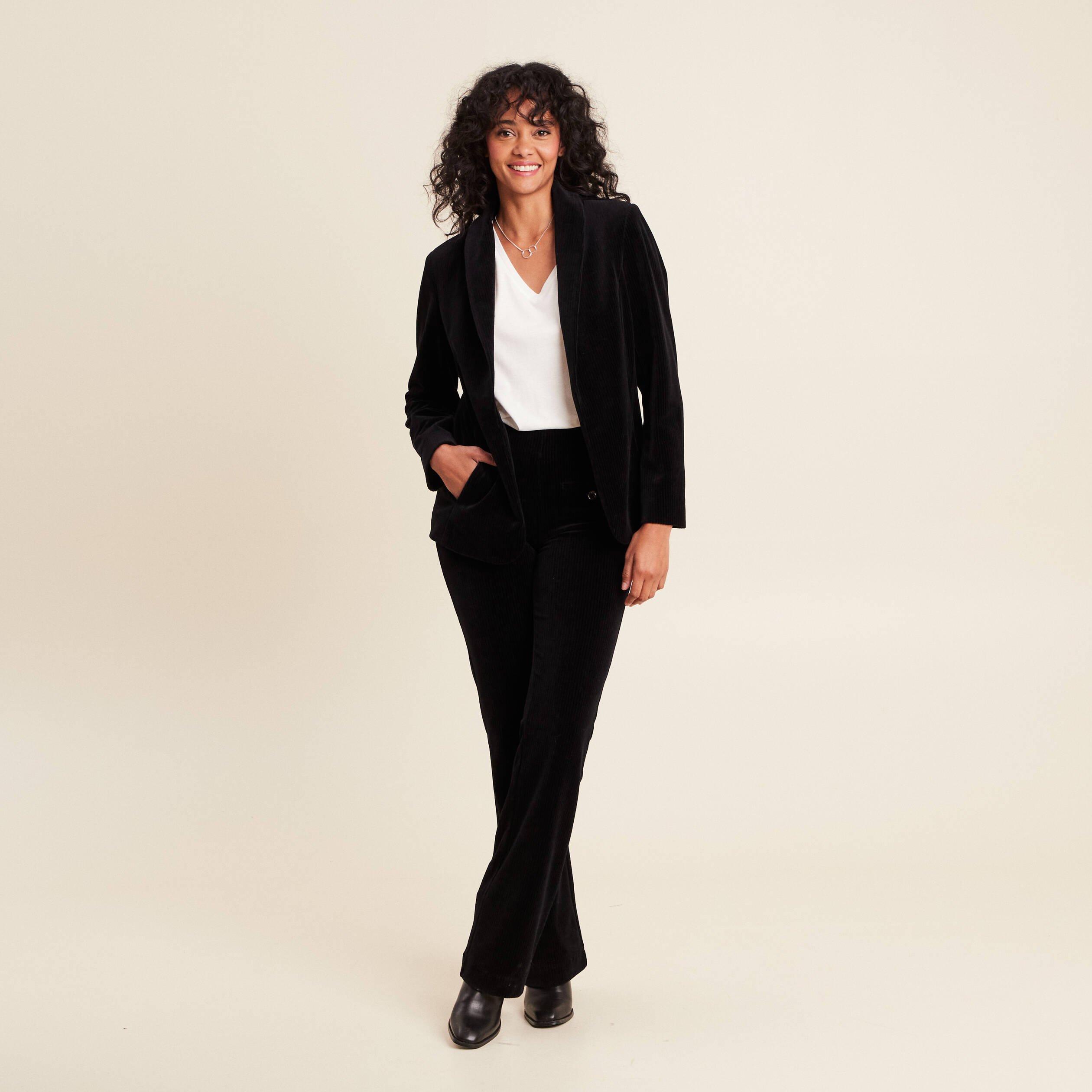 veste tailleur velours noir femme Veste tailleur velours noir femme