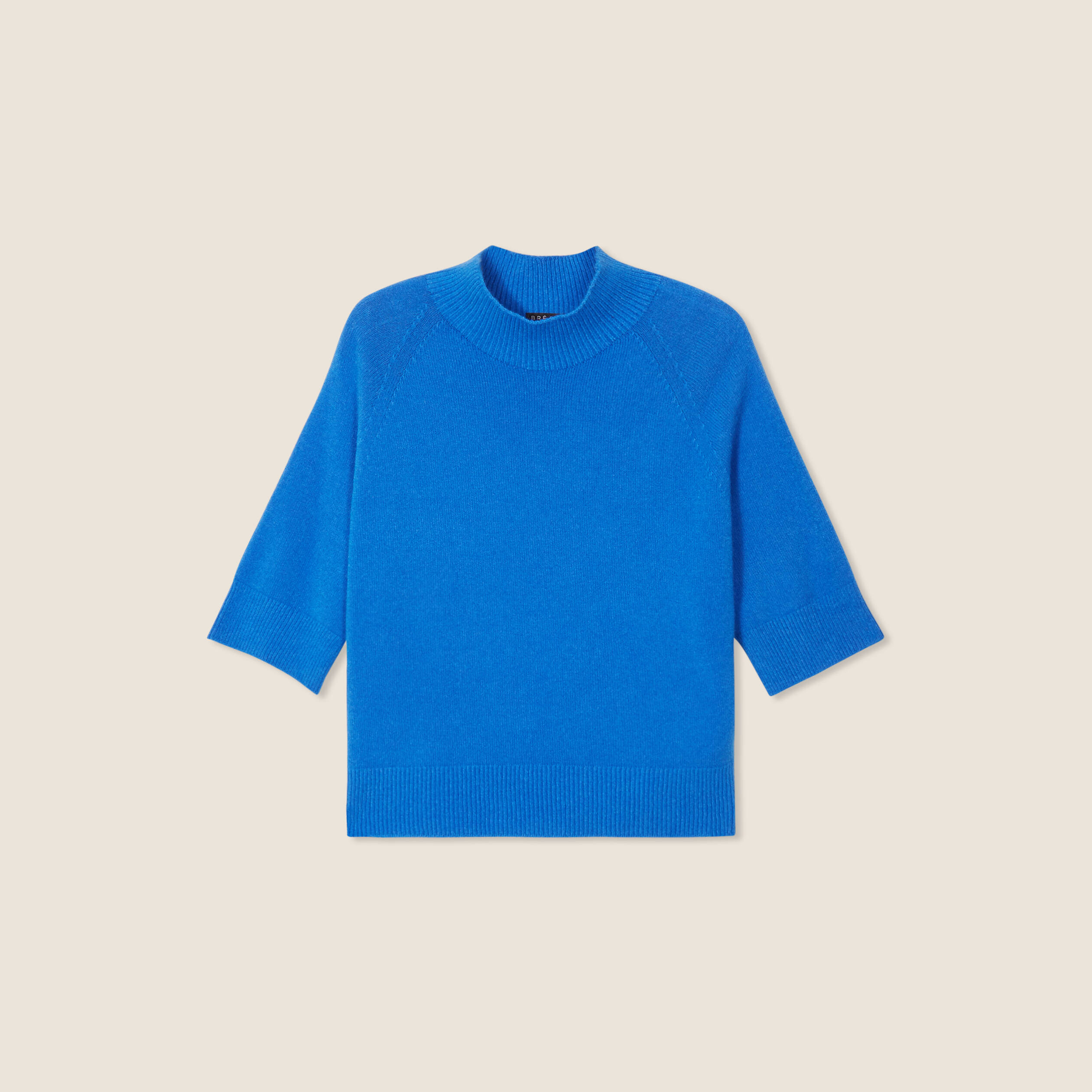 Pull manches 3/4 bleu femme