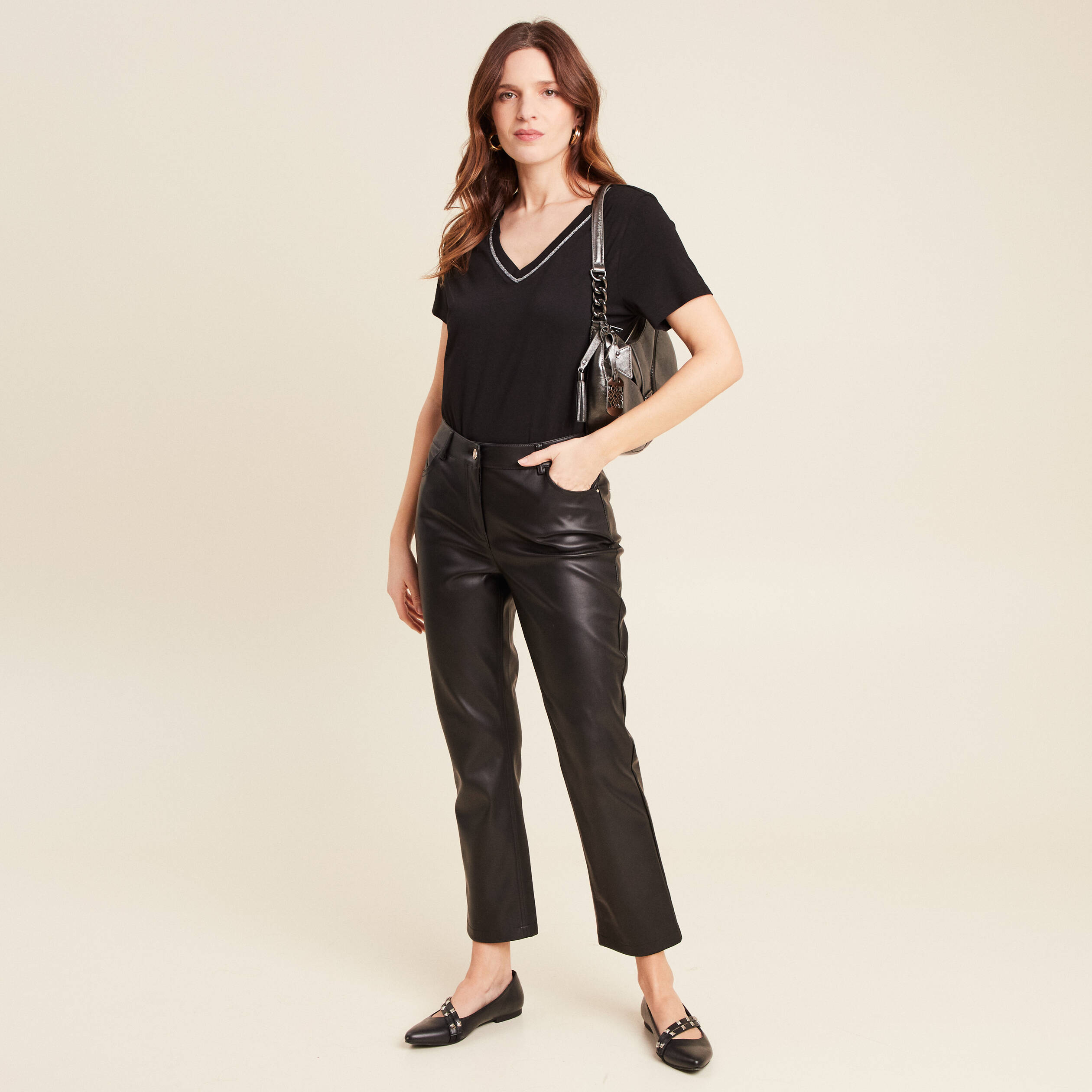 t shirt manches courtes noir femme T-shirt manches courtes noir femme