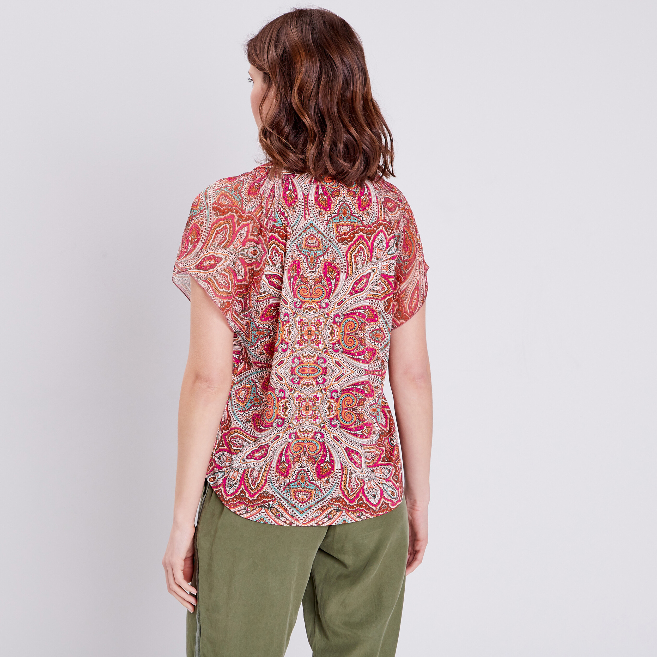 T-shirt manches courtes multicolore femme