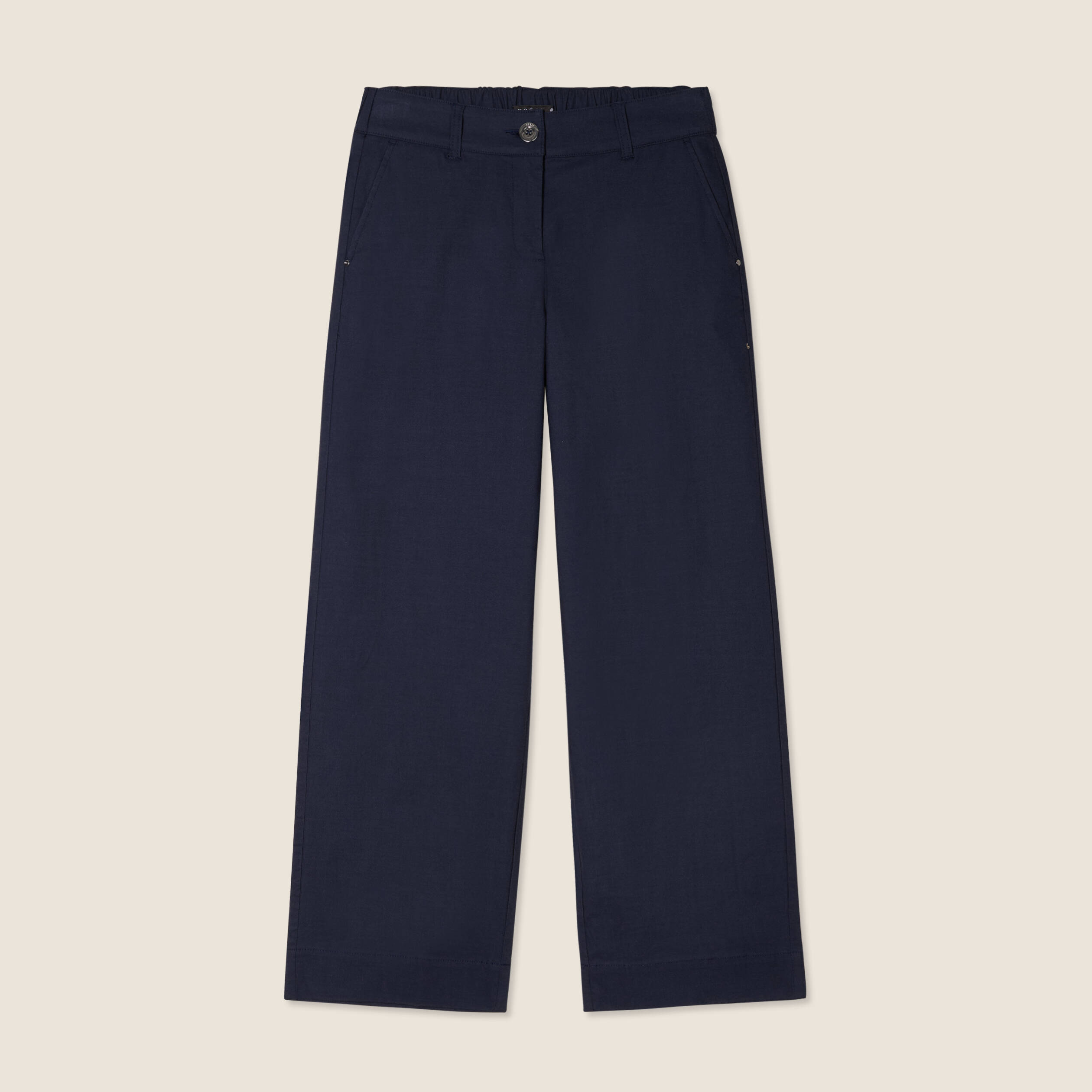 Pantalon large 7/8ème bleu foncé femme