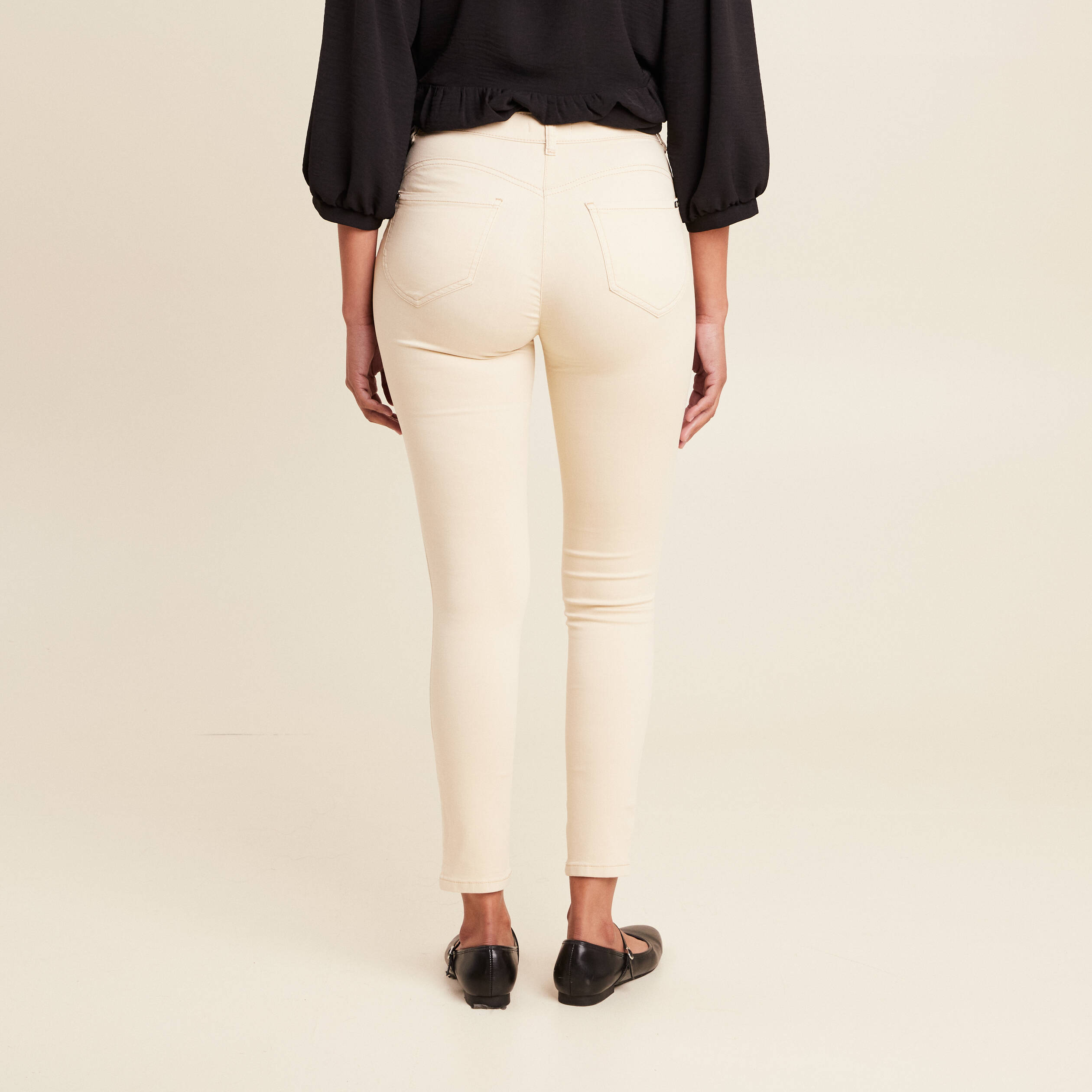 pantalon leger taille standard 78eme ivoire femme Pantalon léger taille standard 7/8ème ivoire femme
