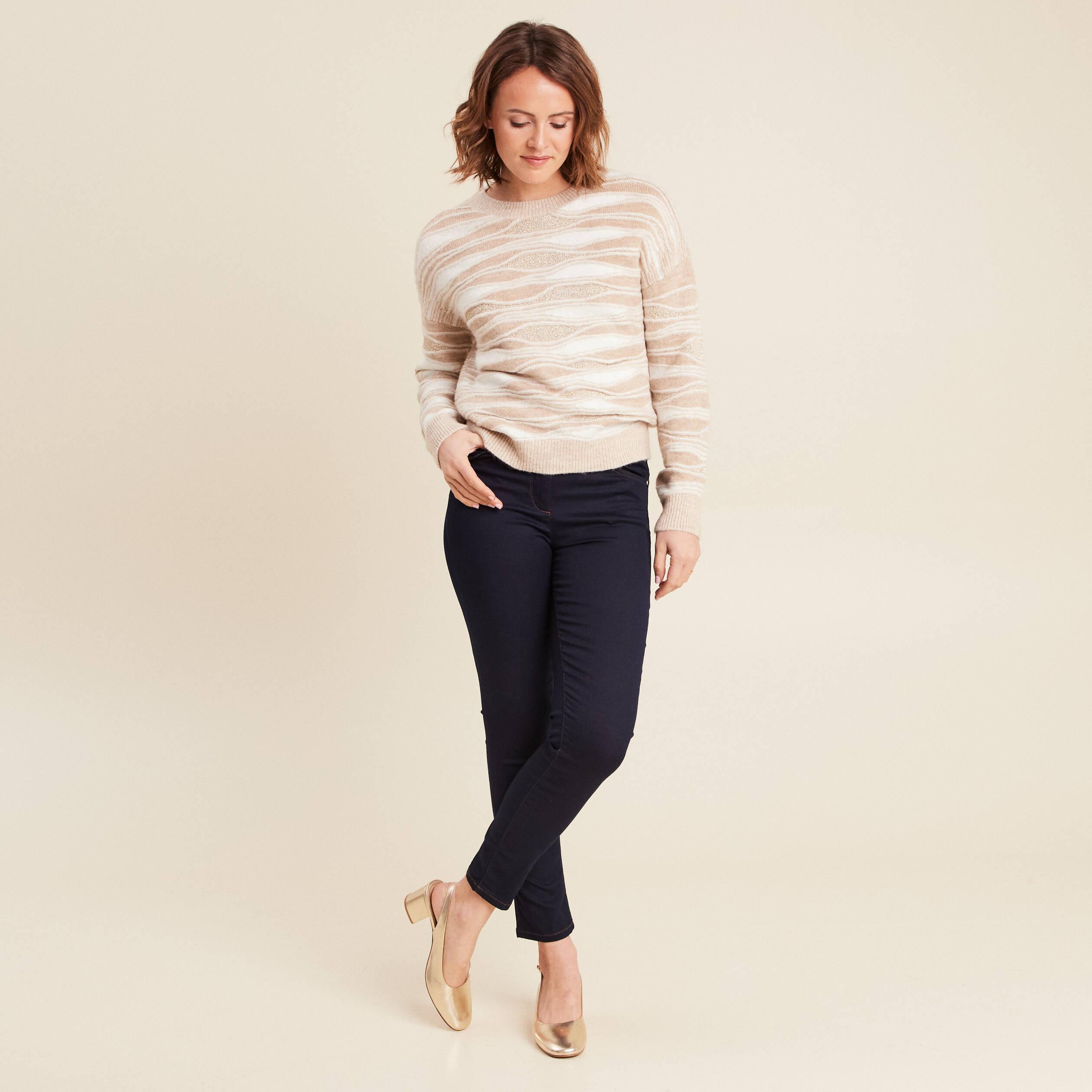 pull manches longues beige femme Pull manches longues beige femme