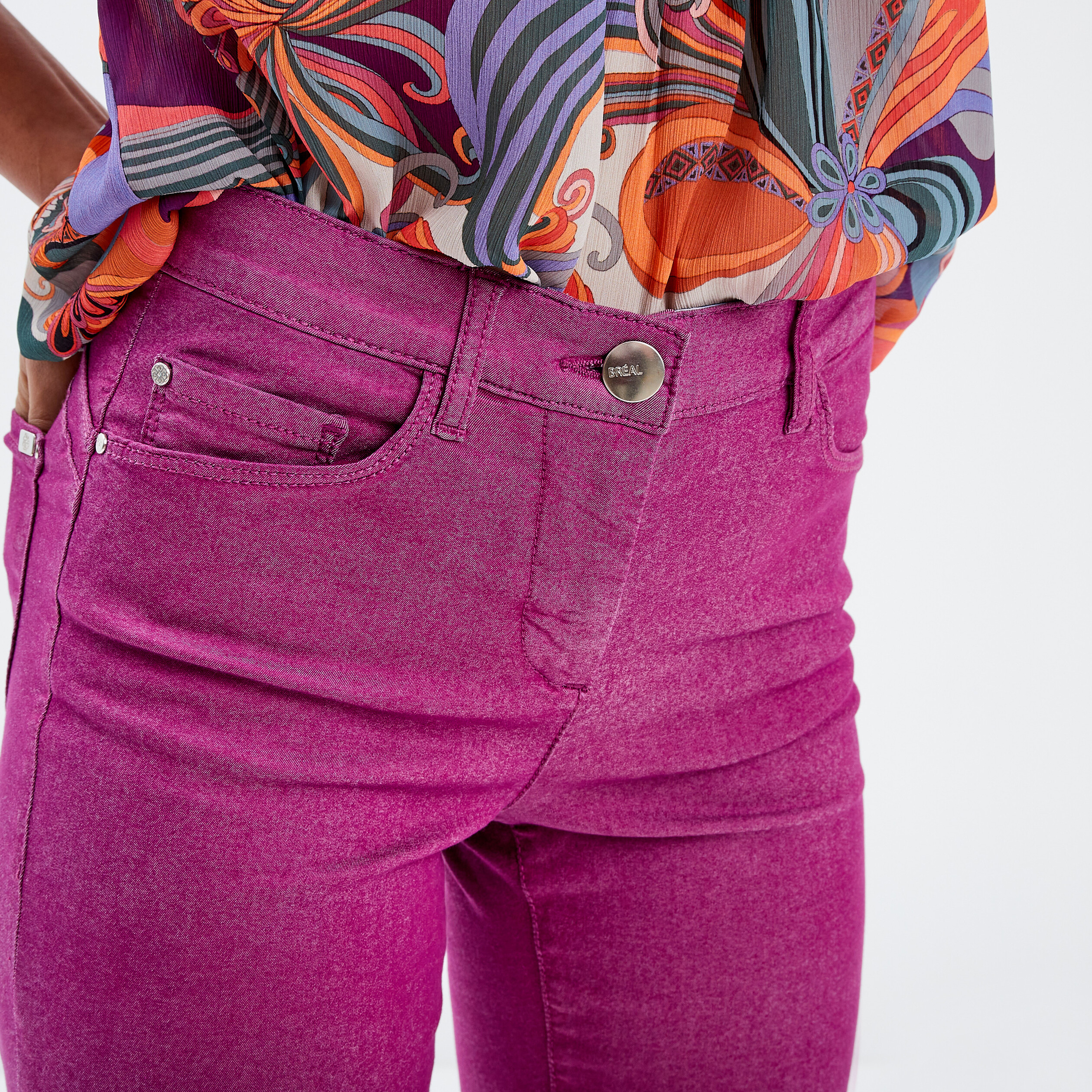 Pantalon magique ajusté taille standard violet clair femme
