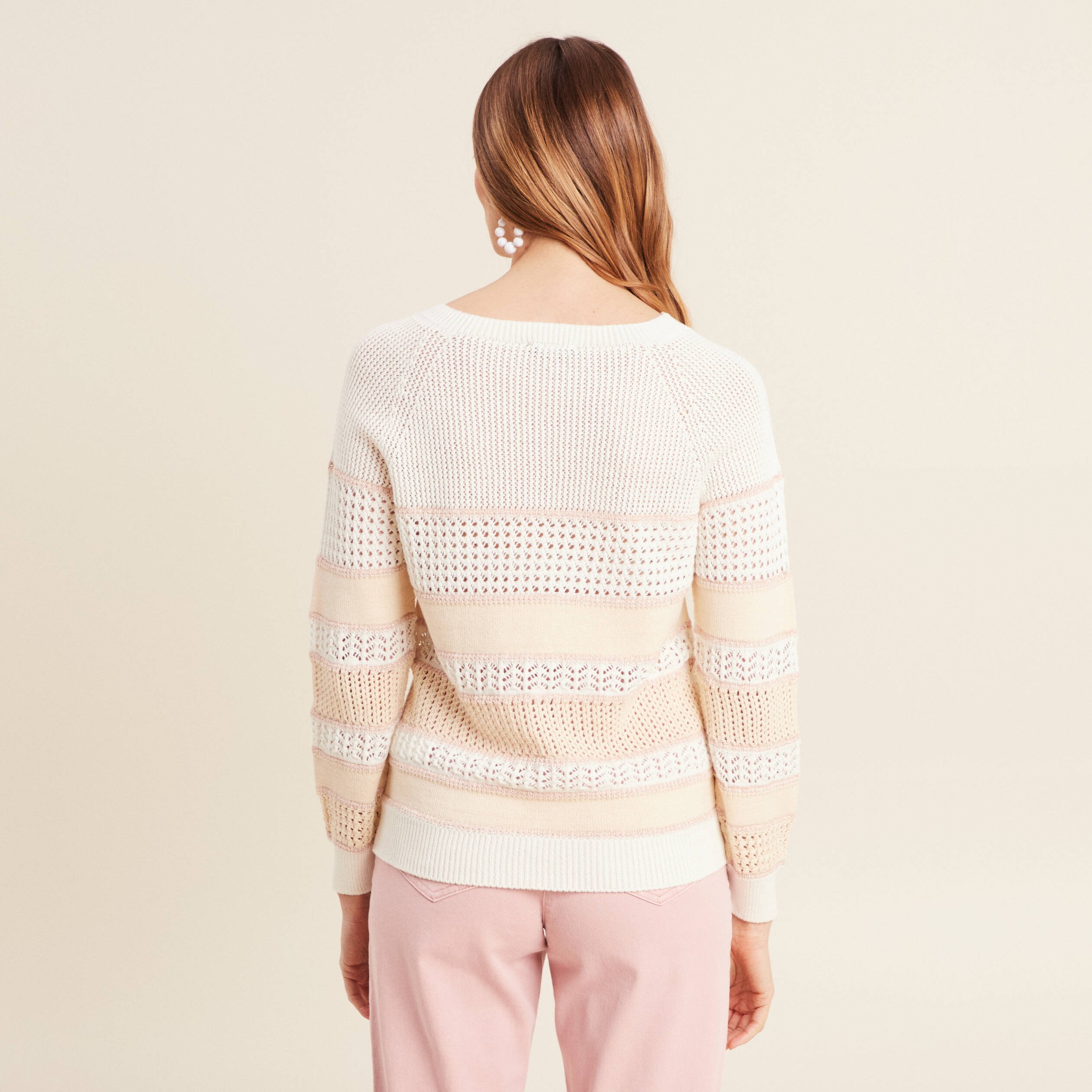 Pull manches longues beige femme