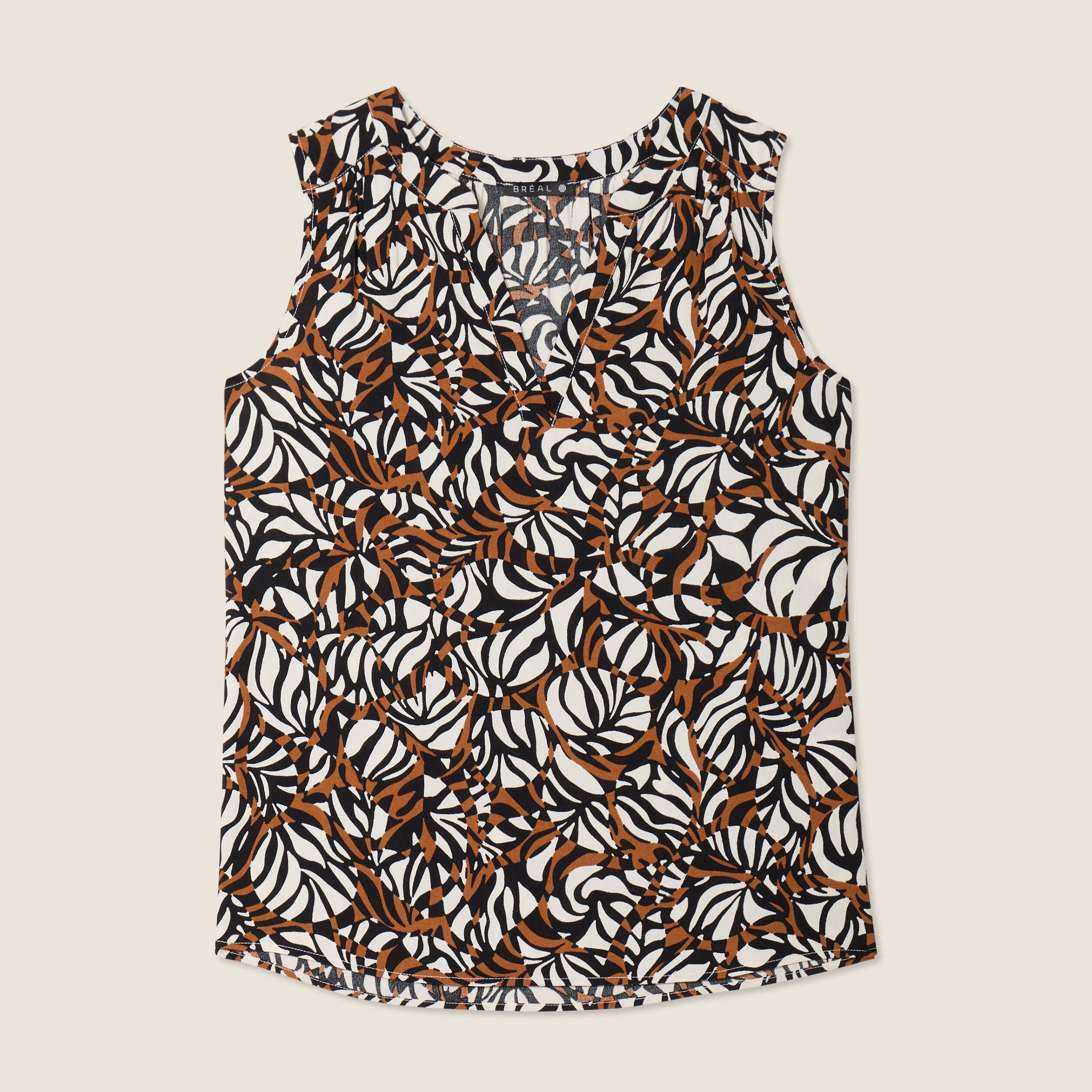Blouse sans manches marron femme