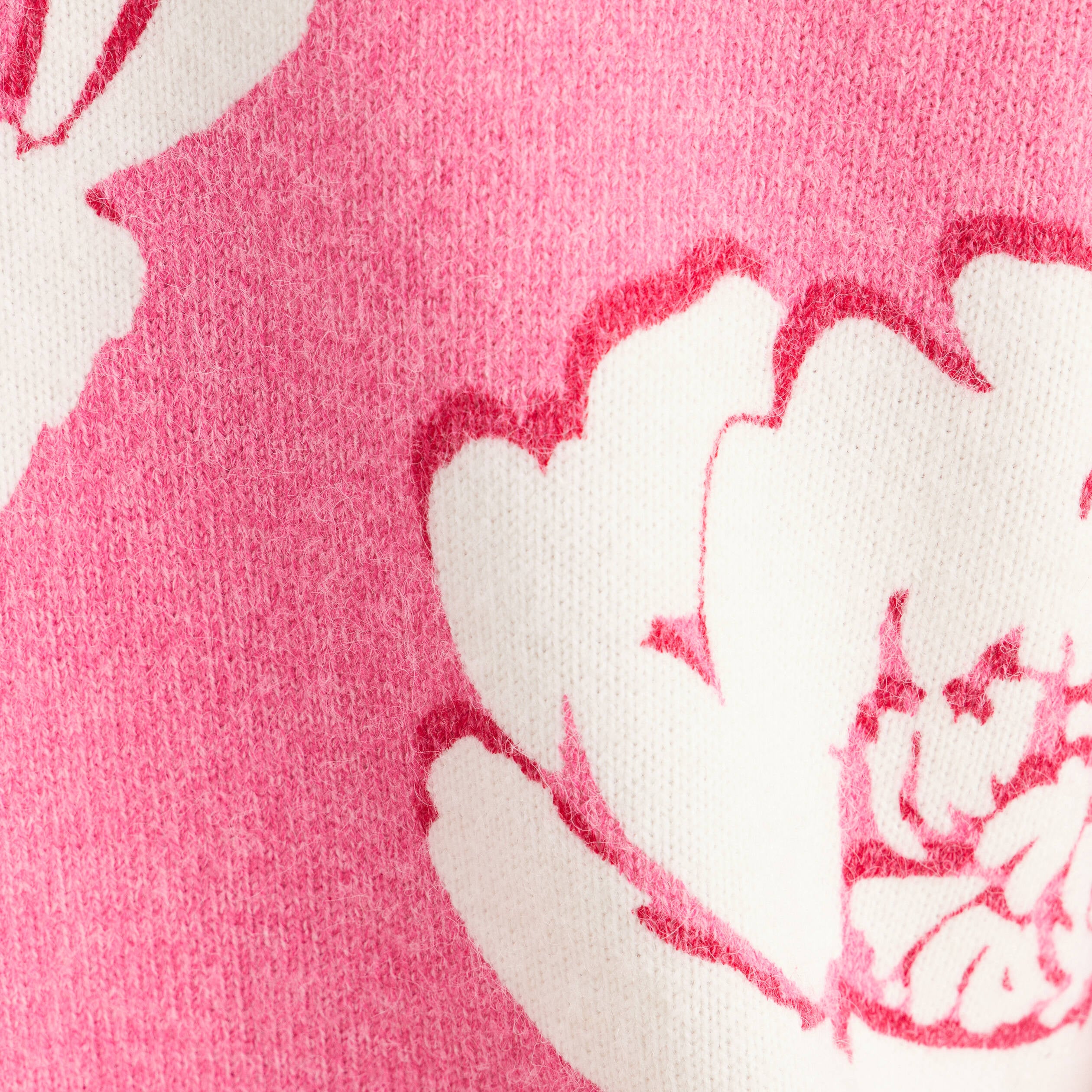 Pull col rond rose femme