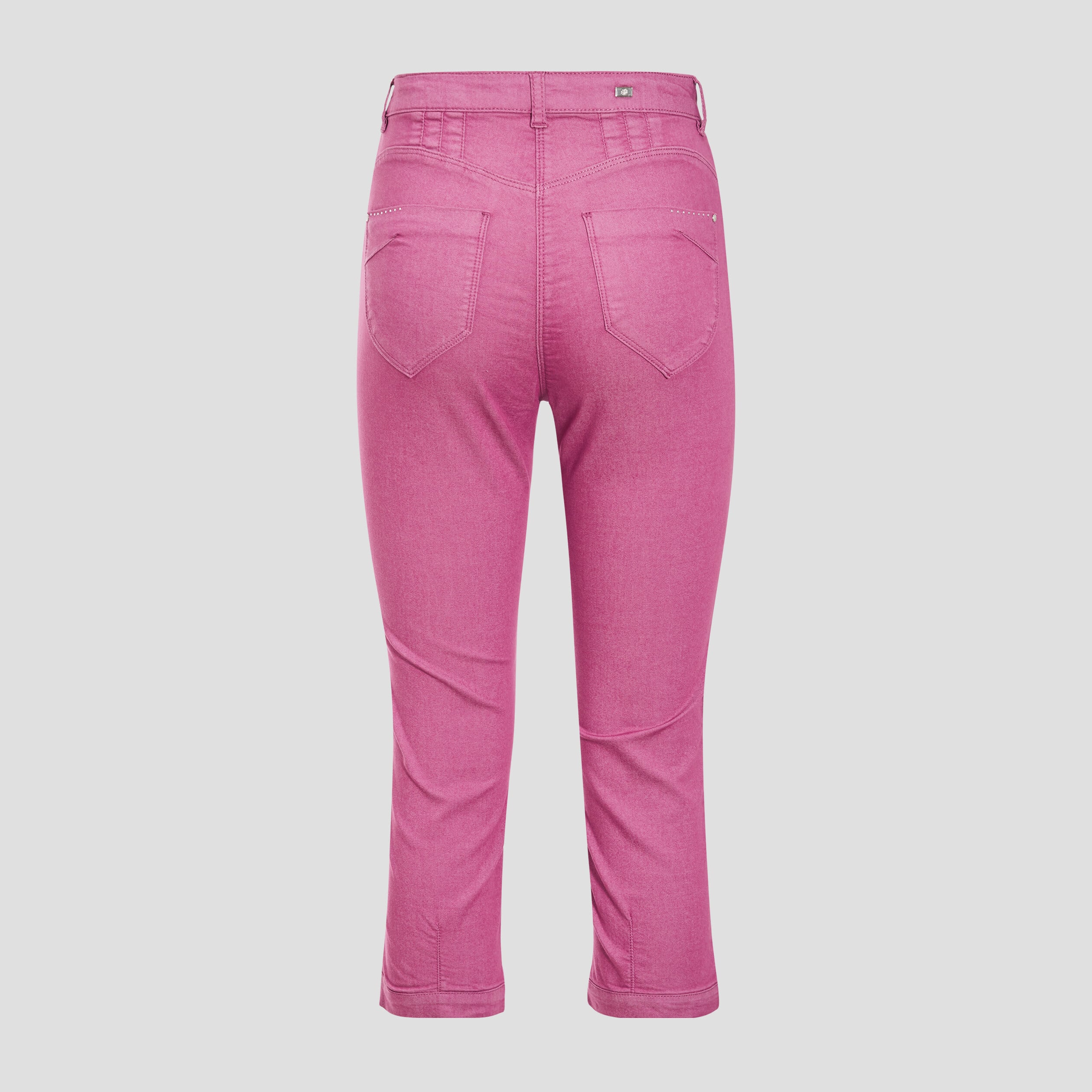 Pantacourt droit taille haute violet femme