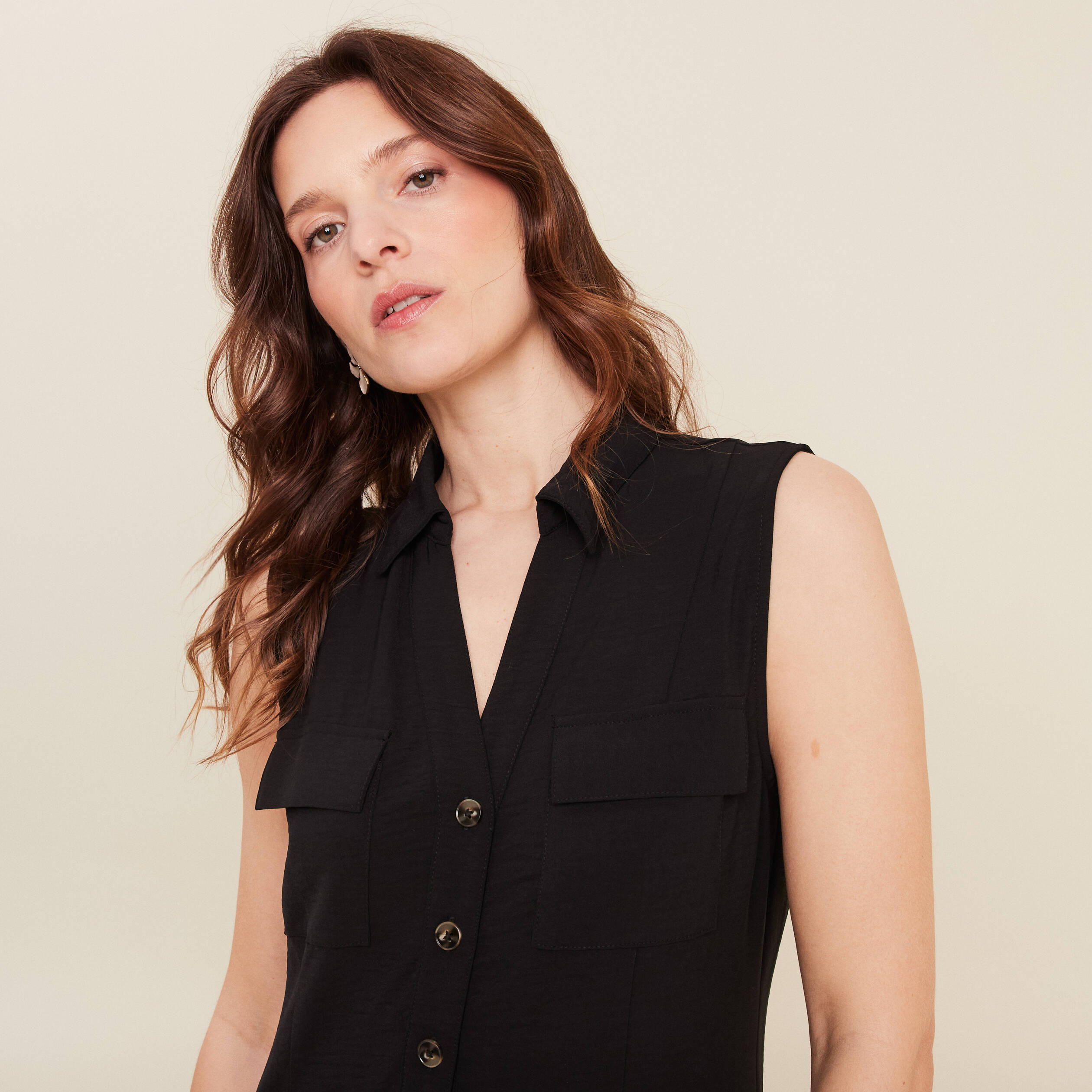 Robe longue évasée noir femme