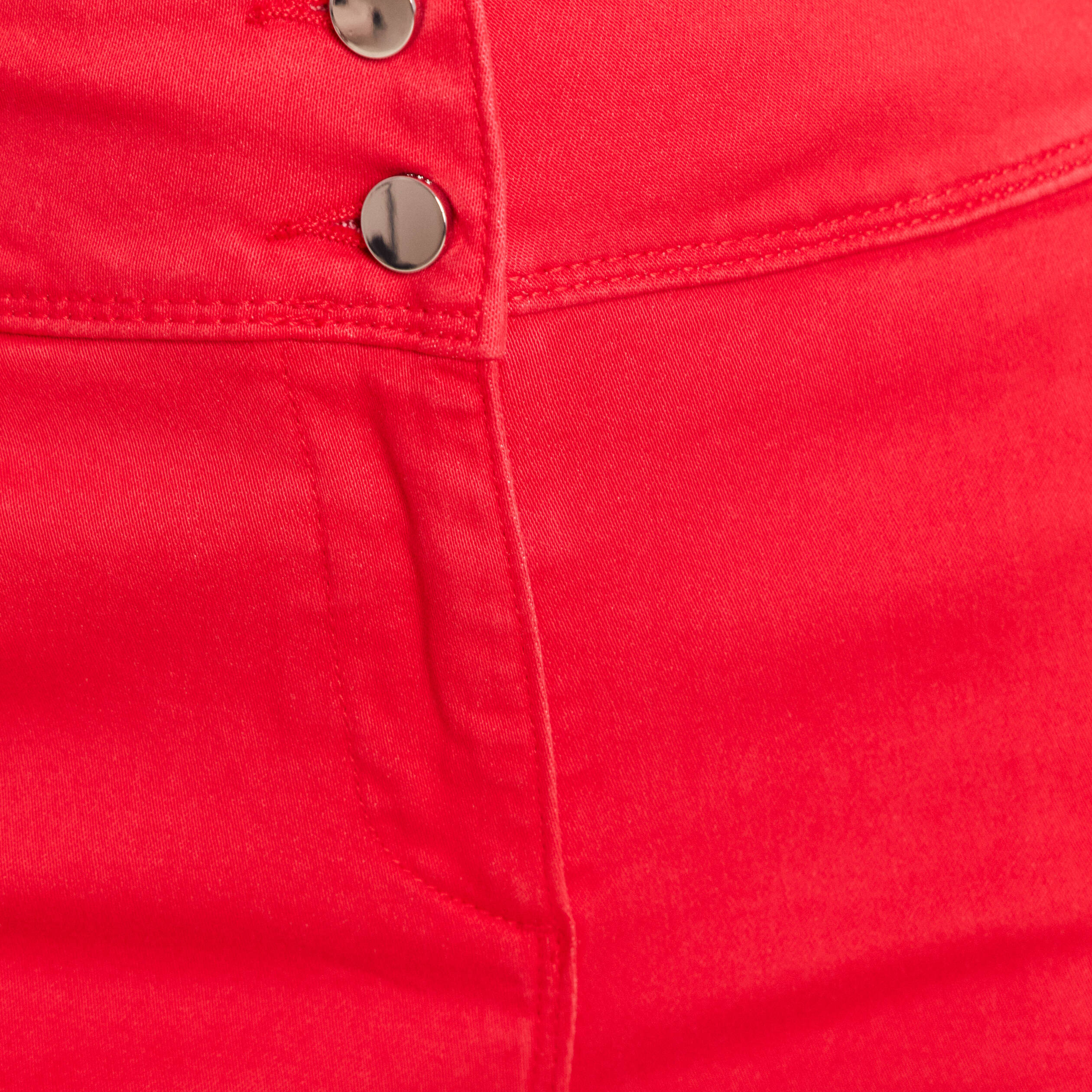 Pantalon coupe bootcut &agrave; pont rouge fluo femme