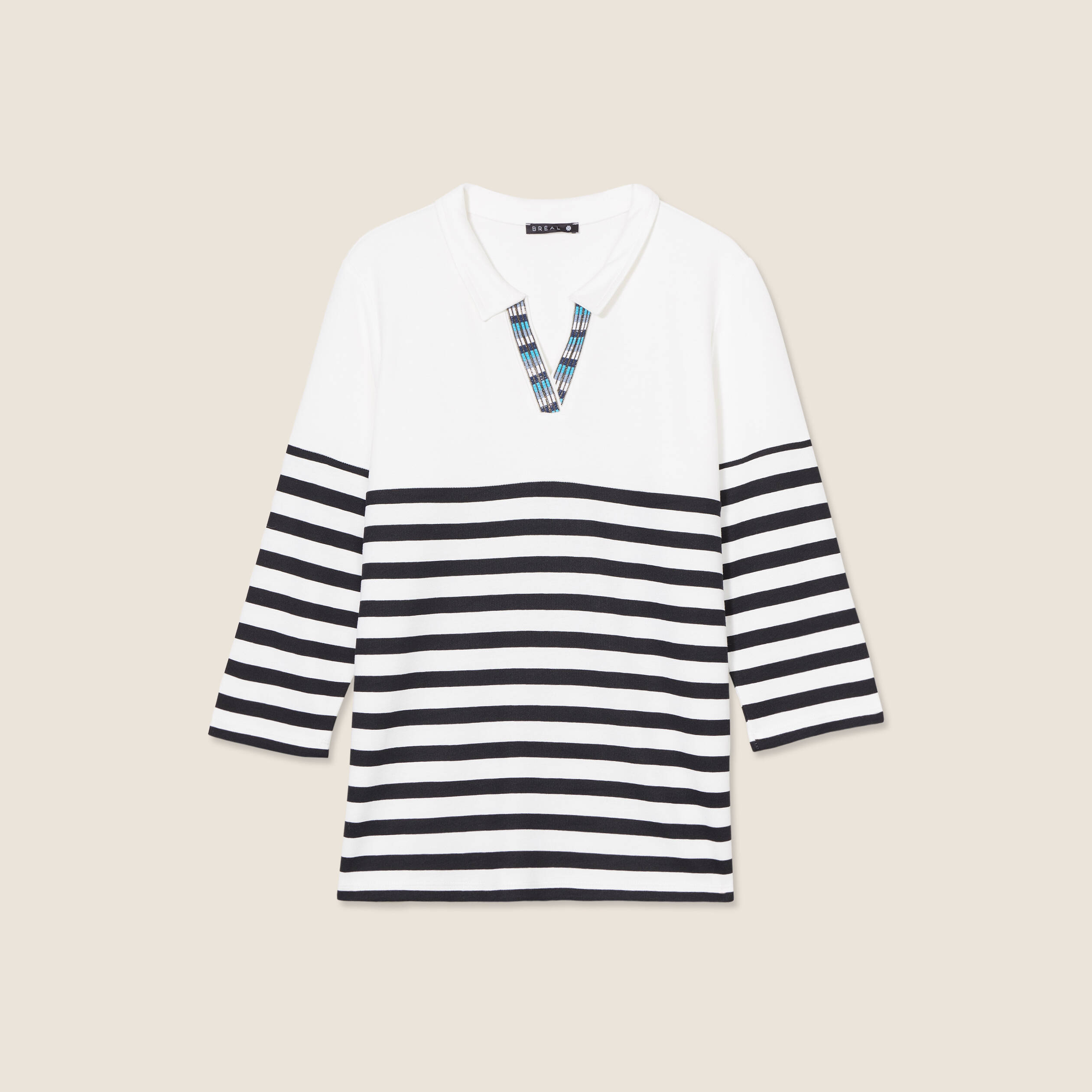 T-shirt manches 3/4 blanc femme