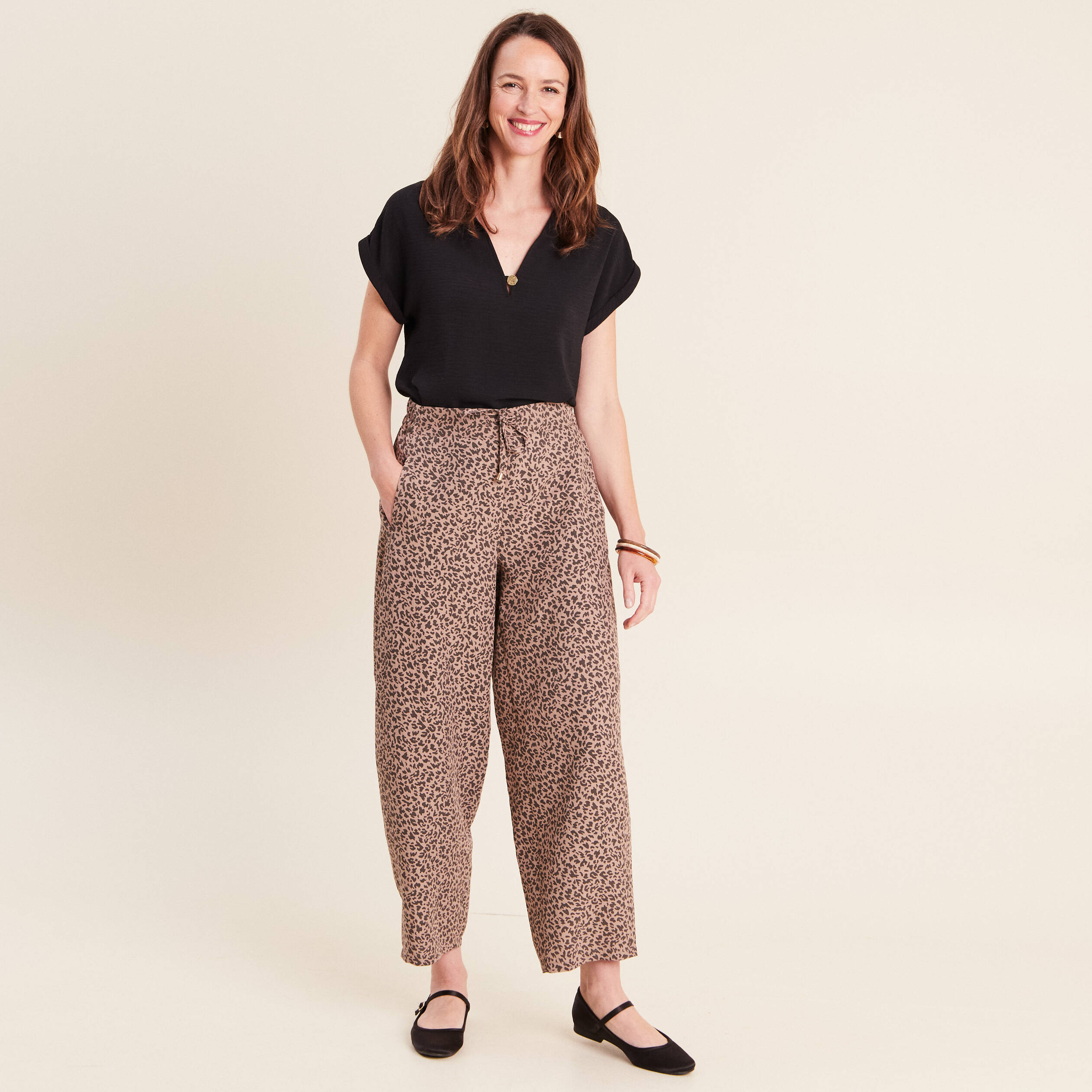 Pantalon marron femme