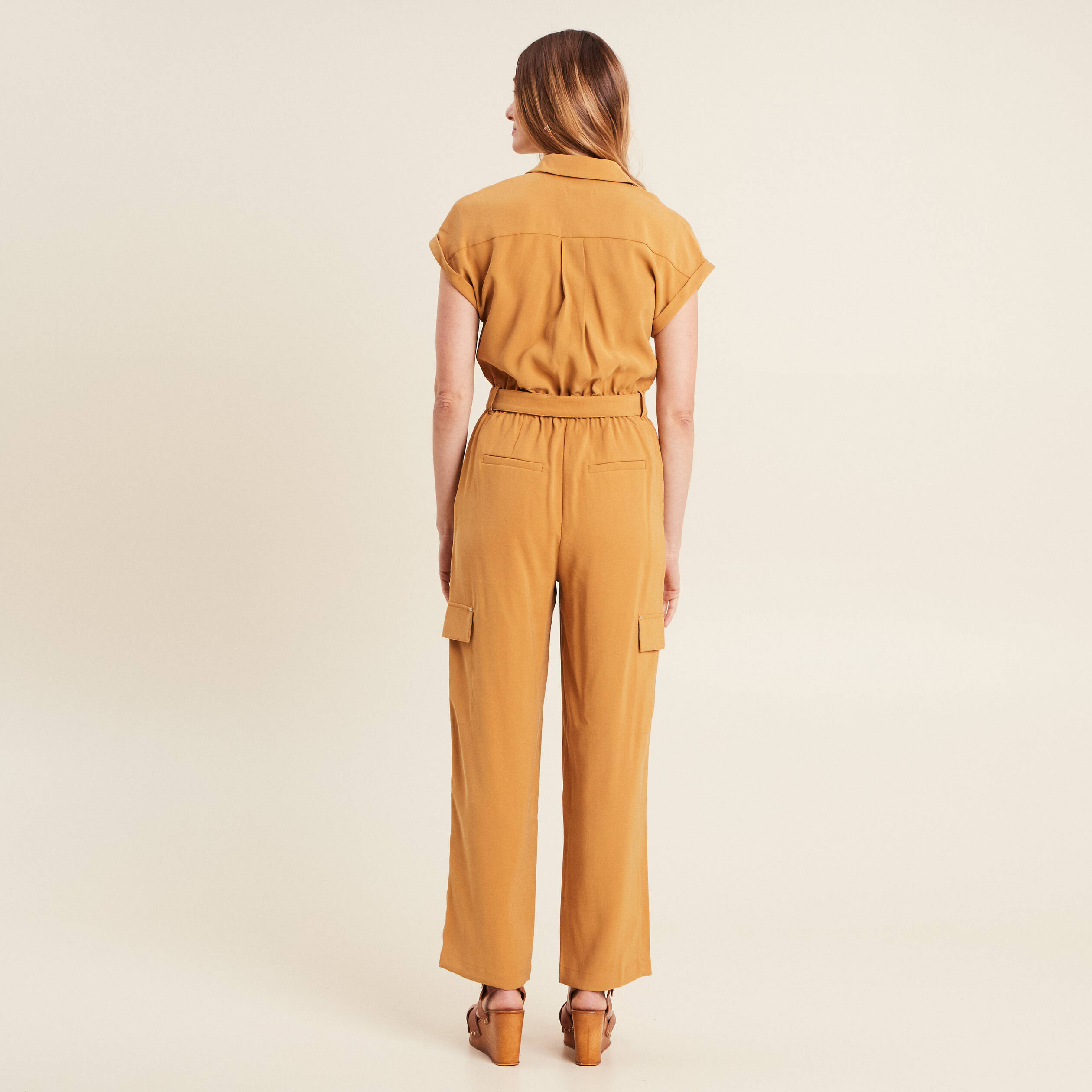 combinaison pantalon fluide camel femme Combinaison pantalon fluide camel femme