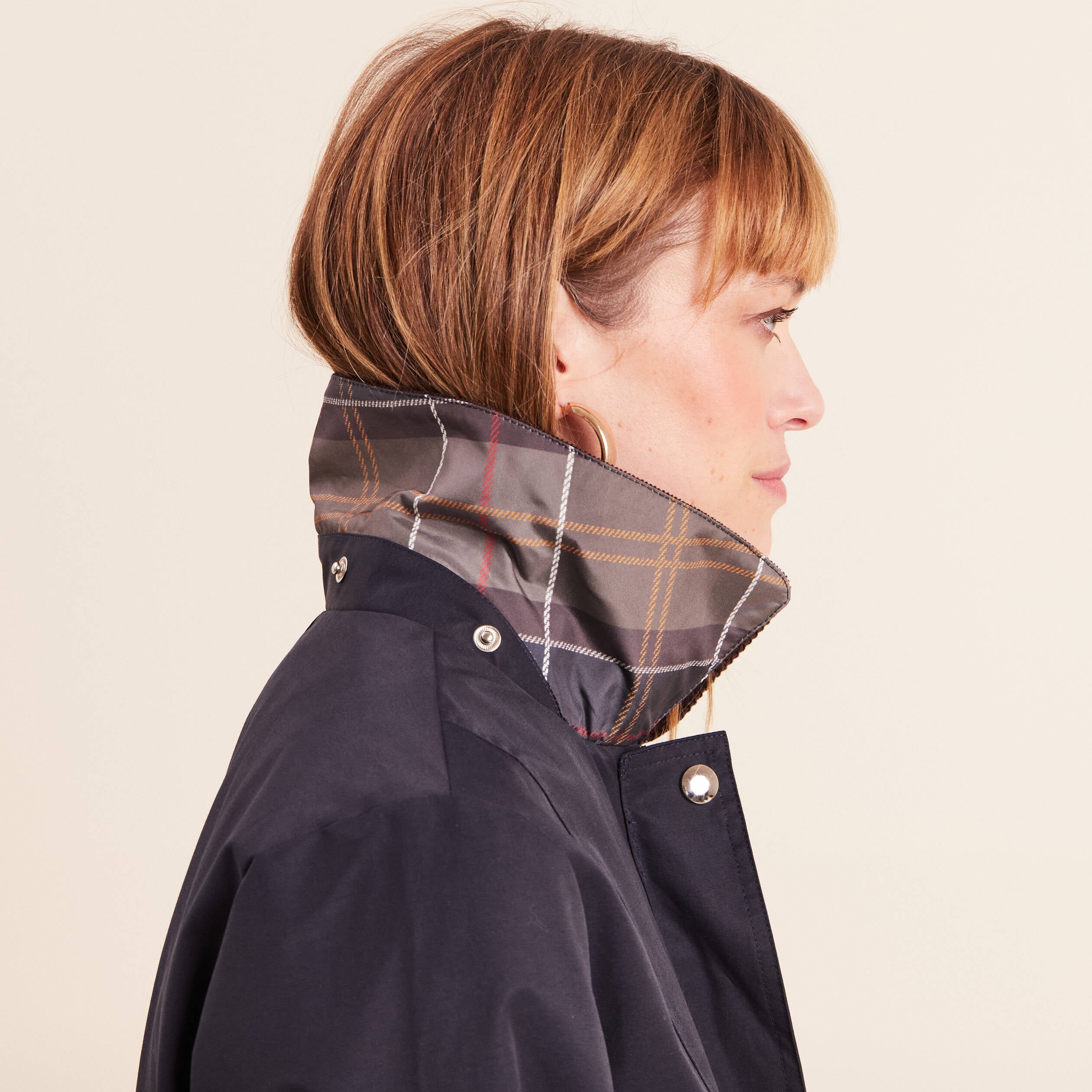 Parka &agrave; capuche doubl&eacute;e bleu fonc&eacute; femme
