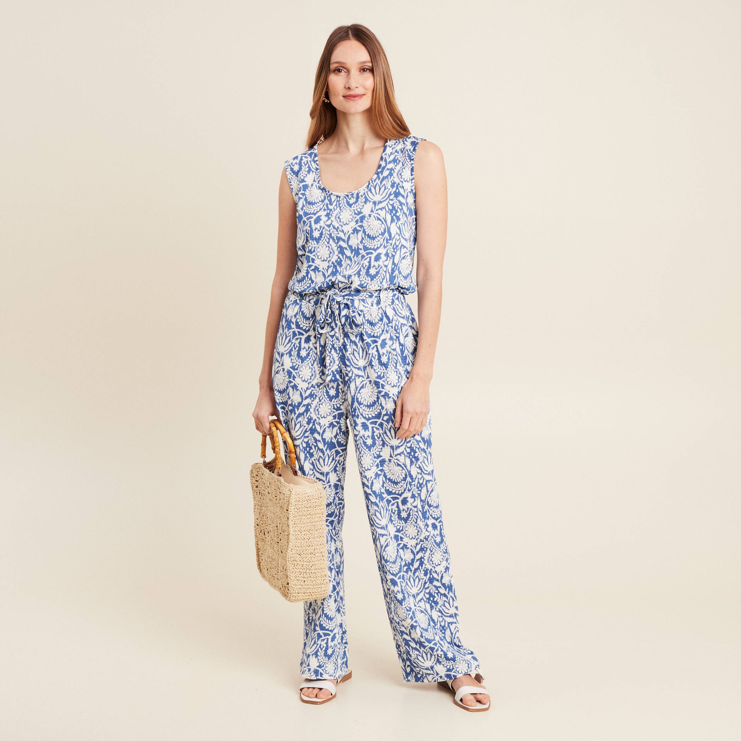 combinaison pantalon droite bleu femme Combinaison pantalon droite bleu femme