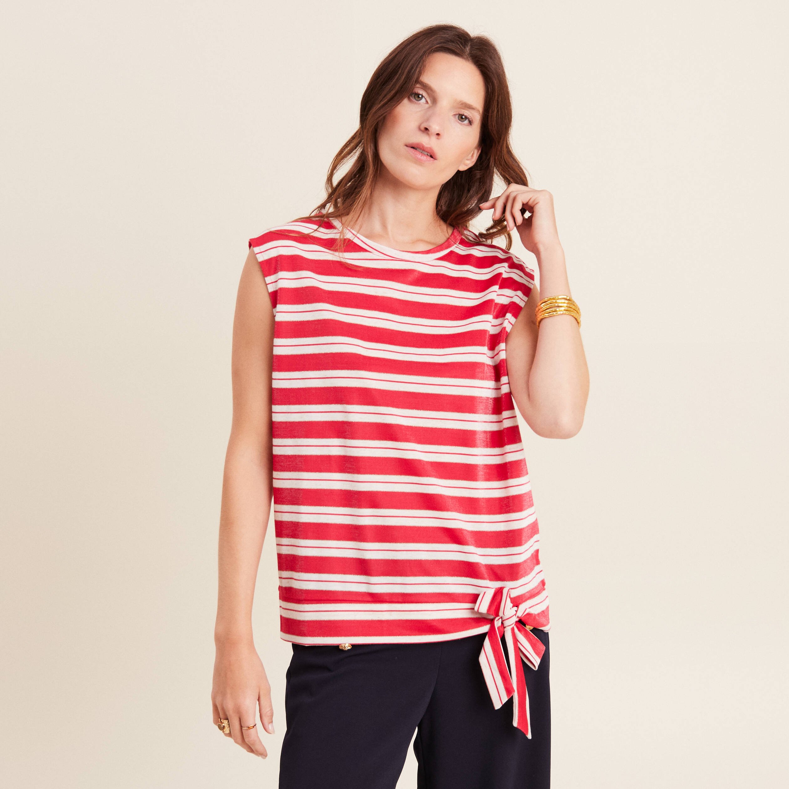 T-shirt manches courtes rouge femme