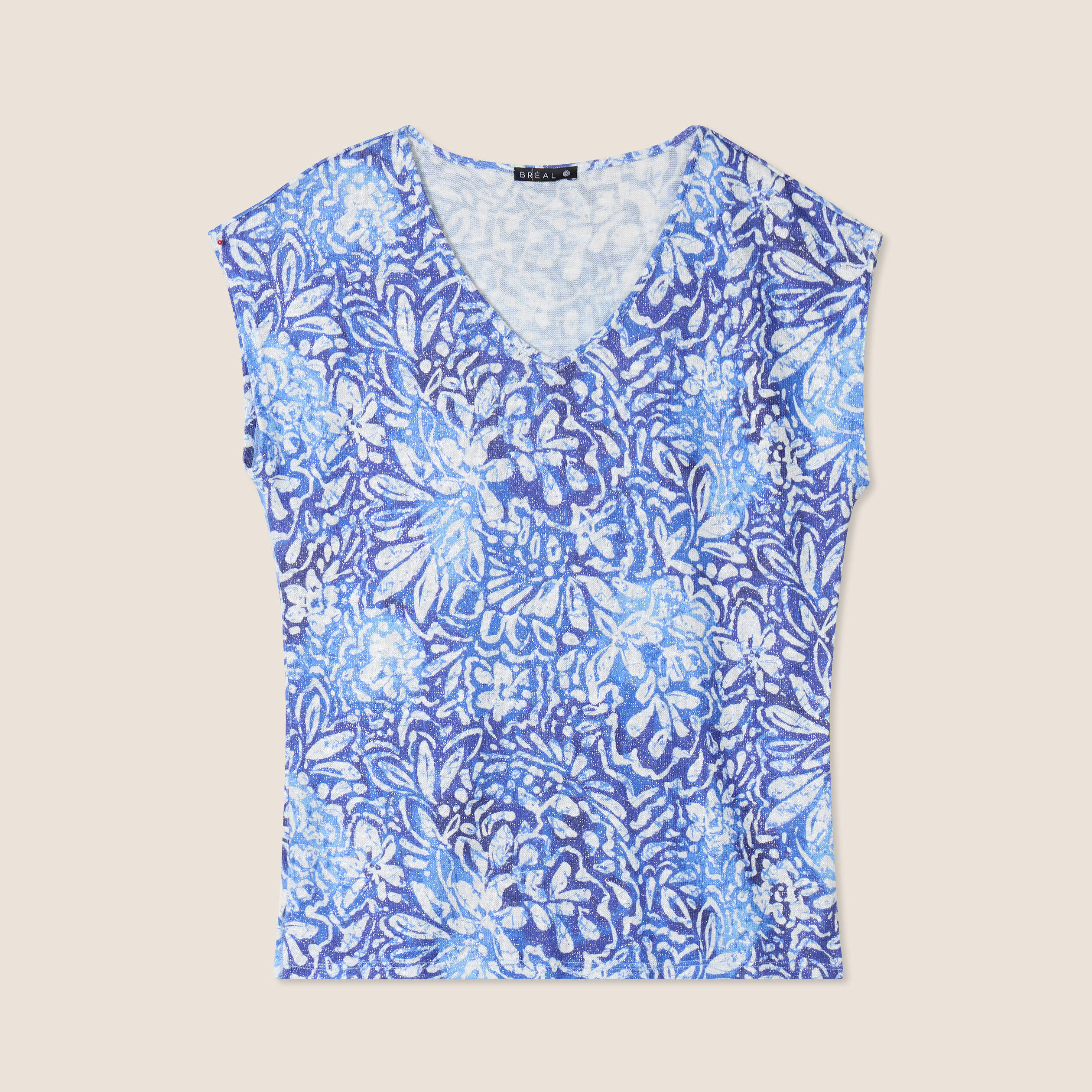 T-shirt manches courtes bleu femme