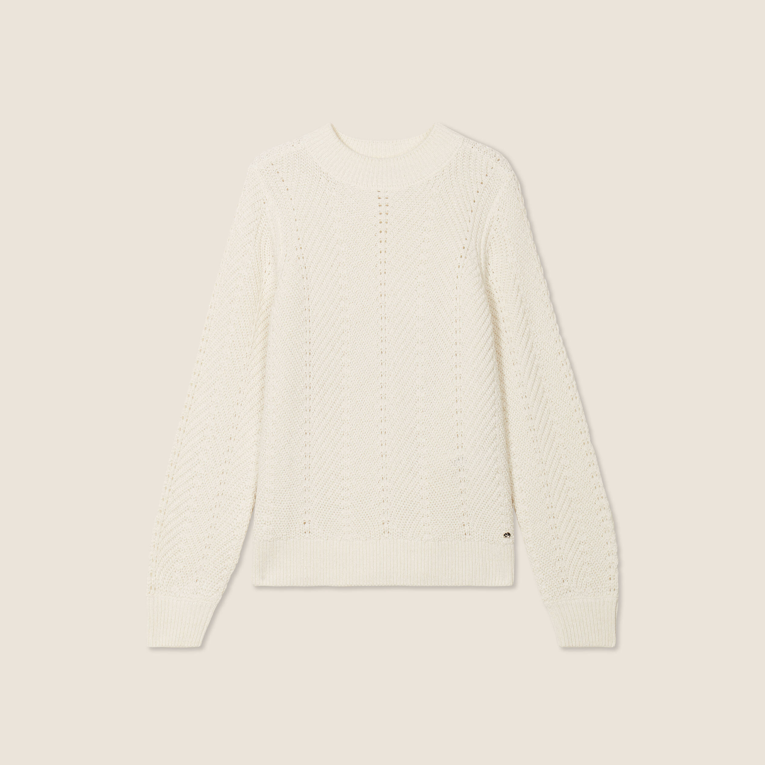 Pull manches longues ecru femme