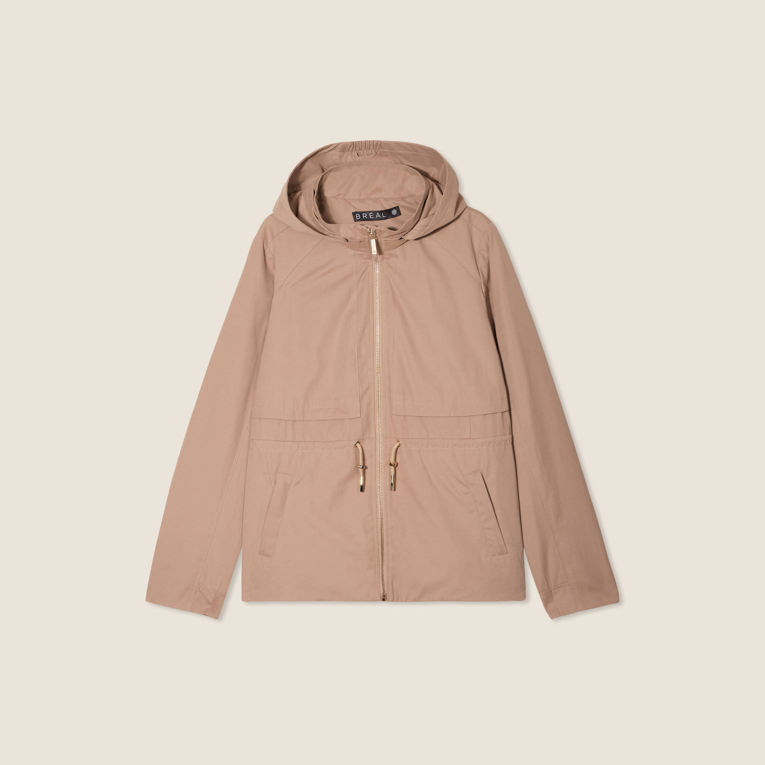 parka cintree a capuche taupe femme Parka cintrée à capuche taupe femme