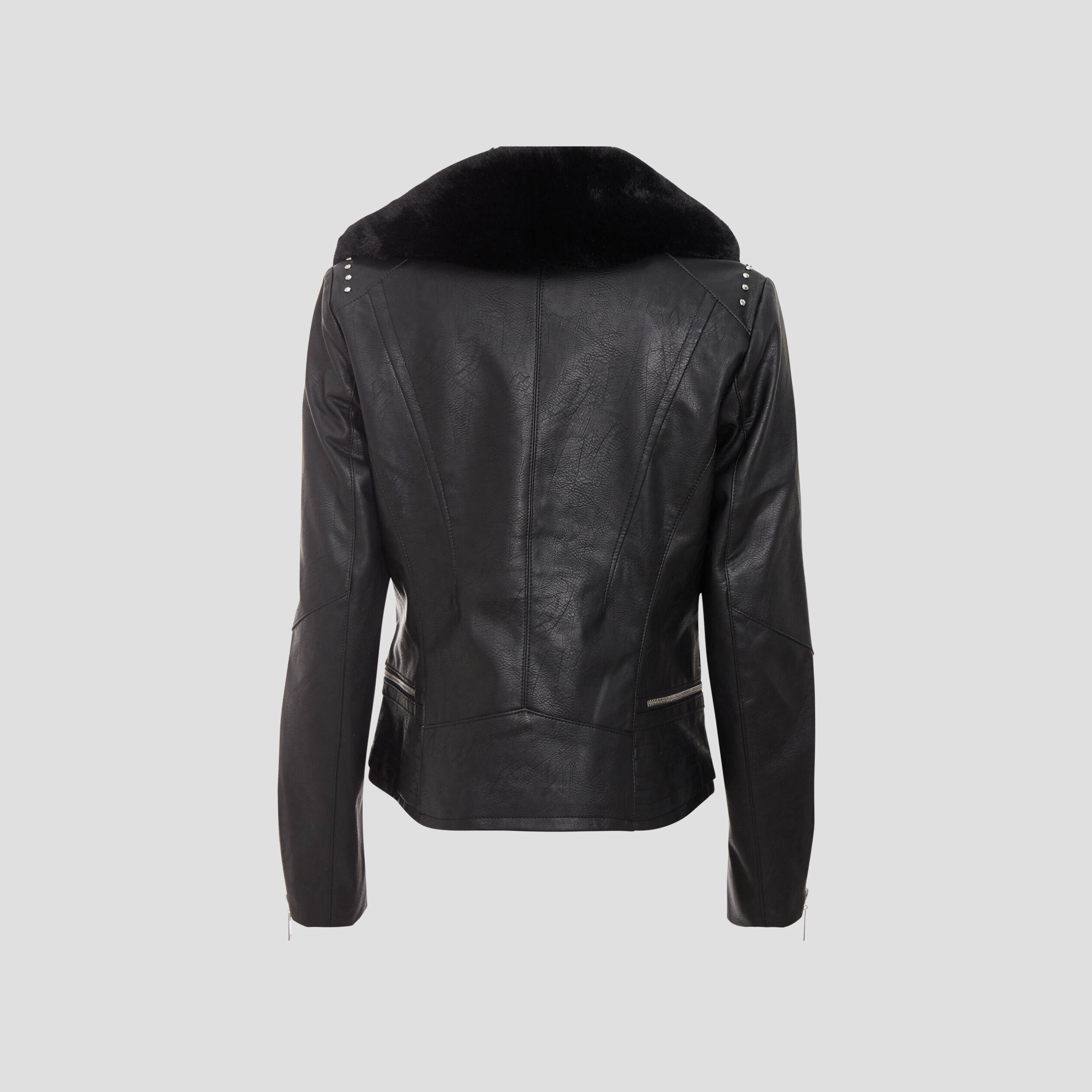 Veste esprit perfecto cintrée noir femme