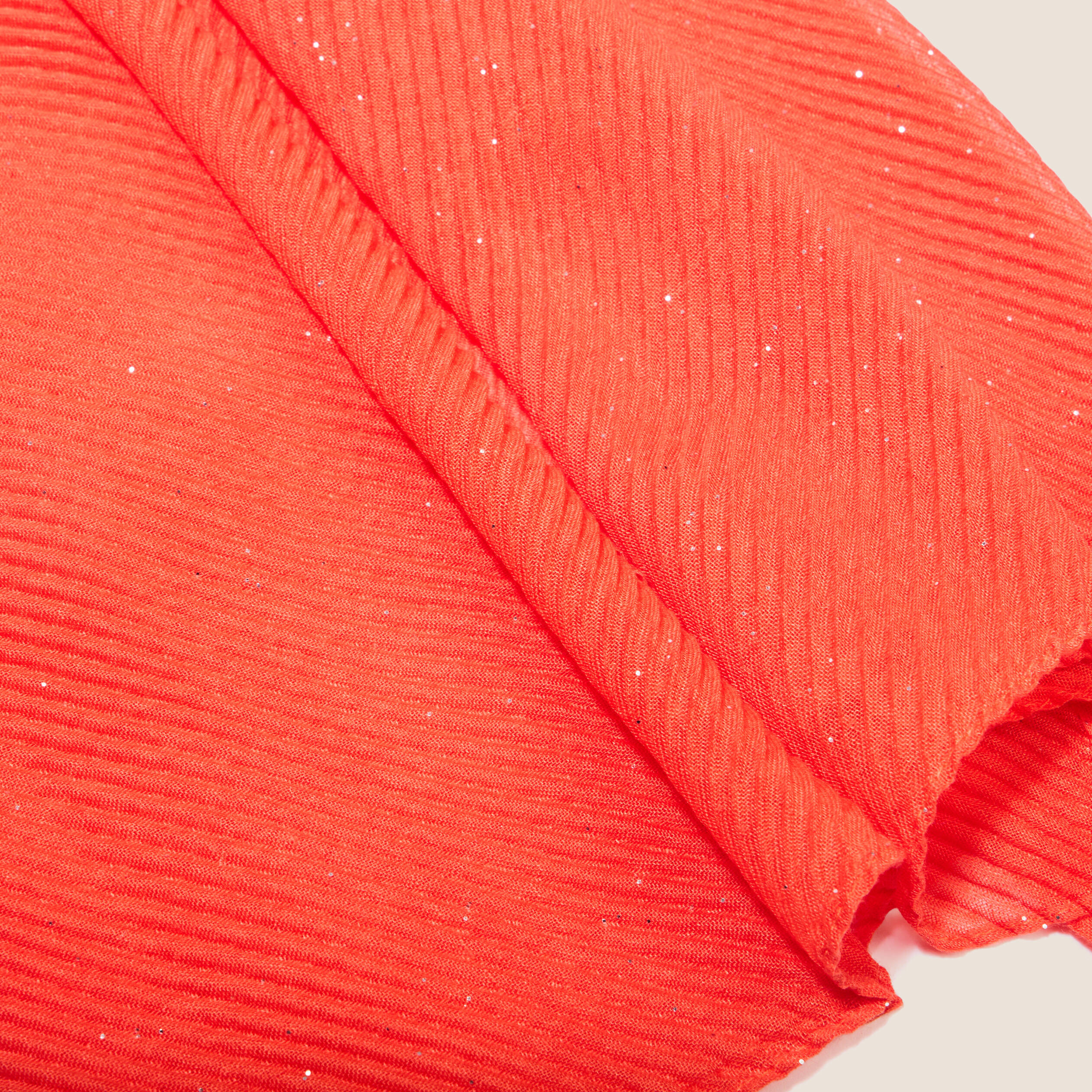 Foulard plissé paillettes orange foncé femme