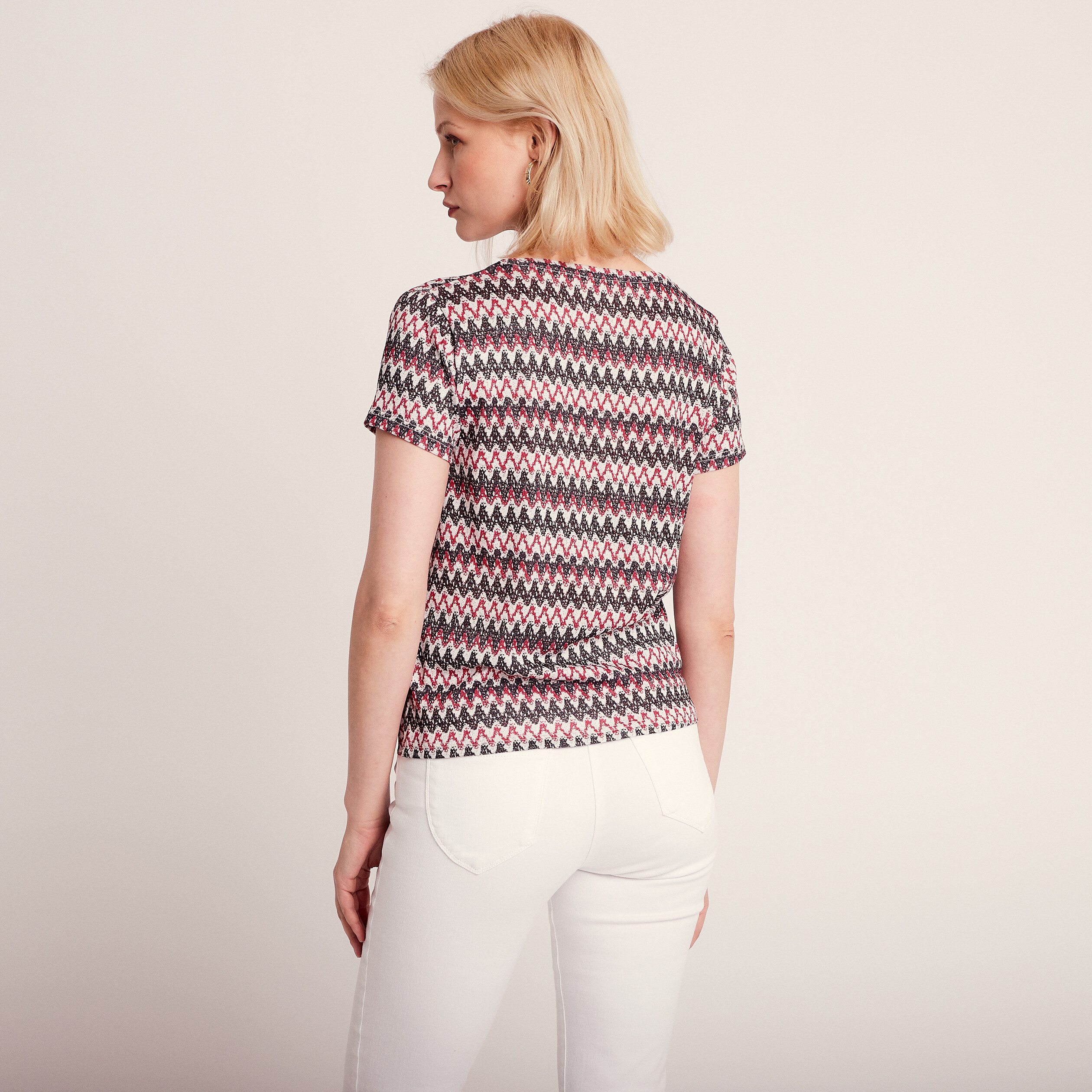 T shirt manches courtes multicolore femme