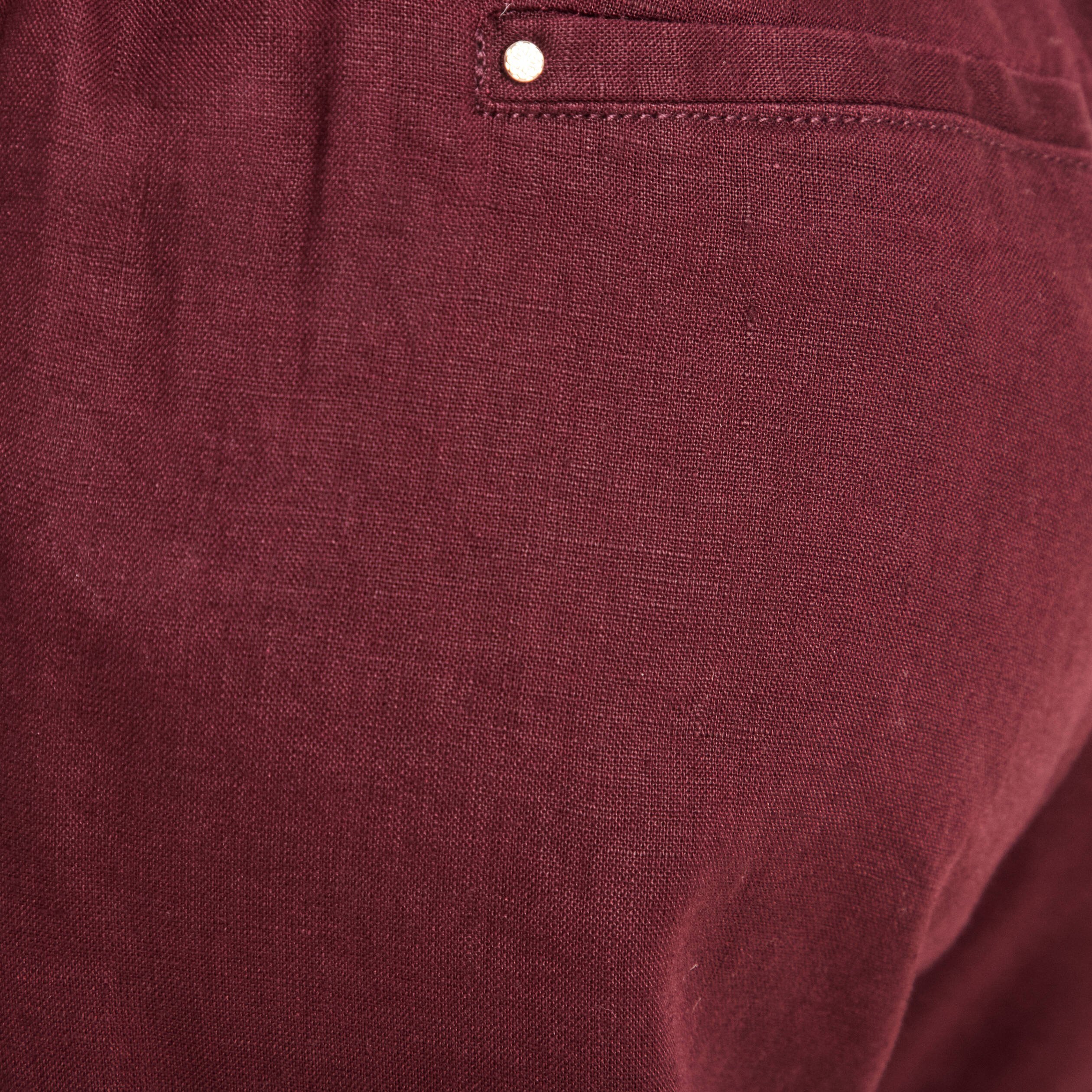 Pantalon flou ceinturé prune femme