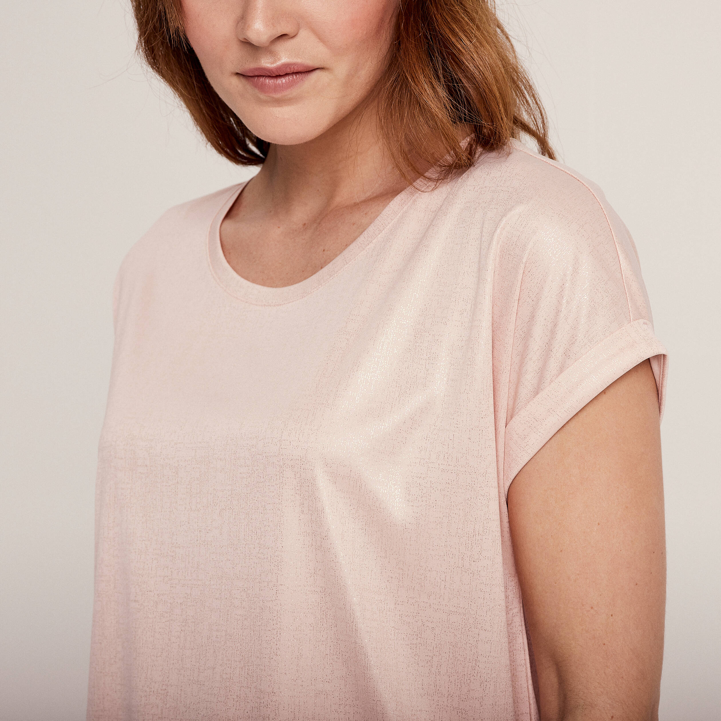 T-shirt manches courtes vieux rose femme