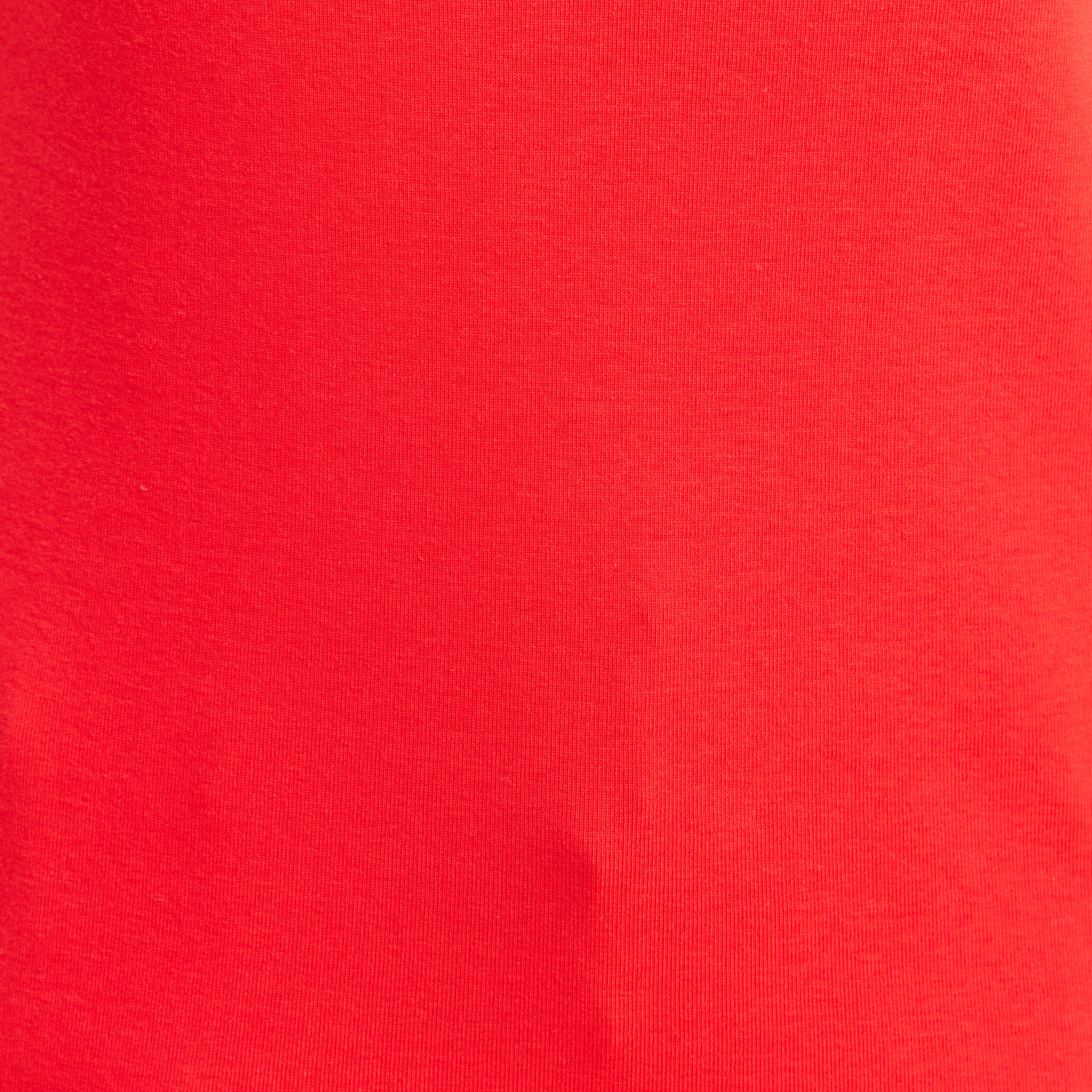 T-shirt ajust&eacute; col rond manches coudes rouge fluo femme
