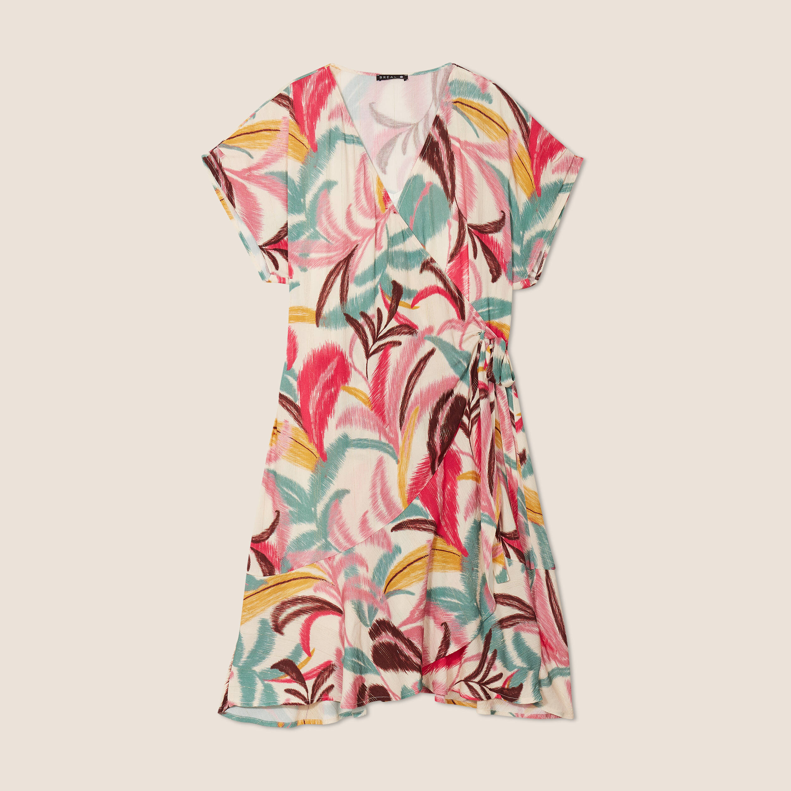 Robe portefeuille rose femme