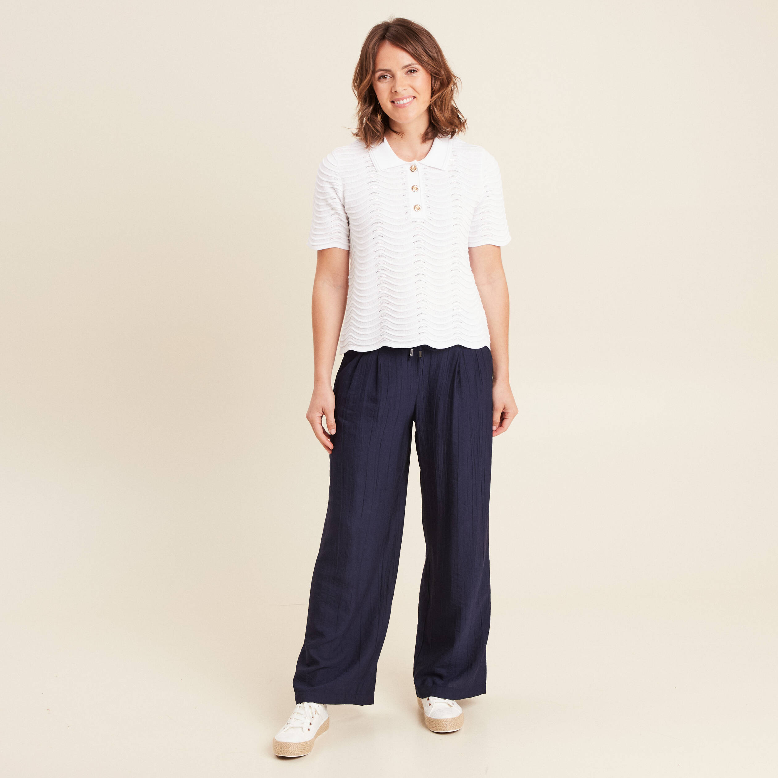 pantalon taille haute bleu marine femme Pantalon taille haute bleu marine femme