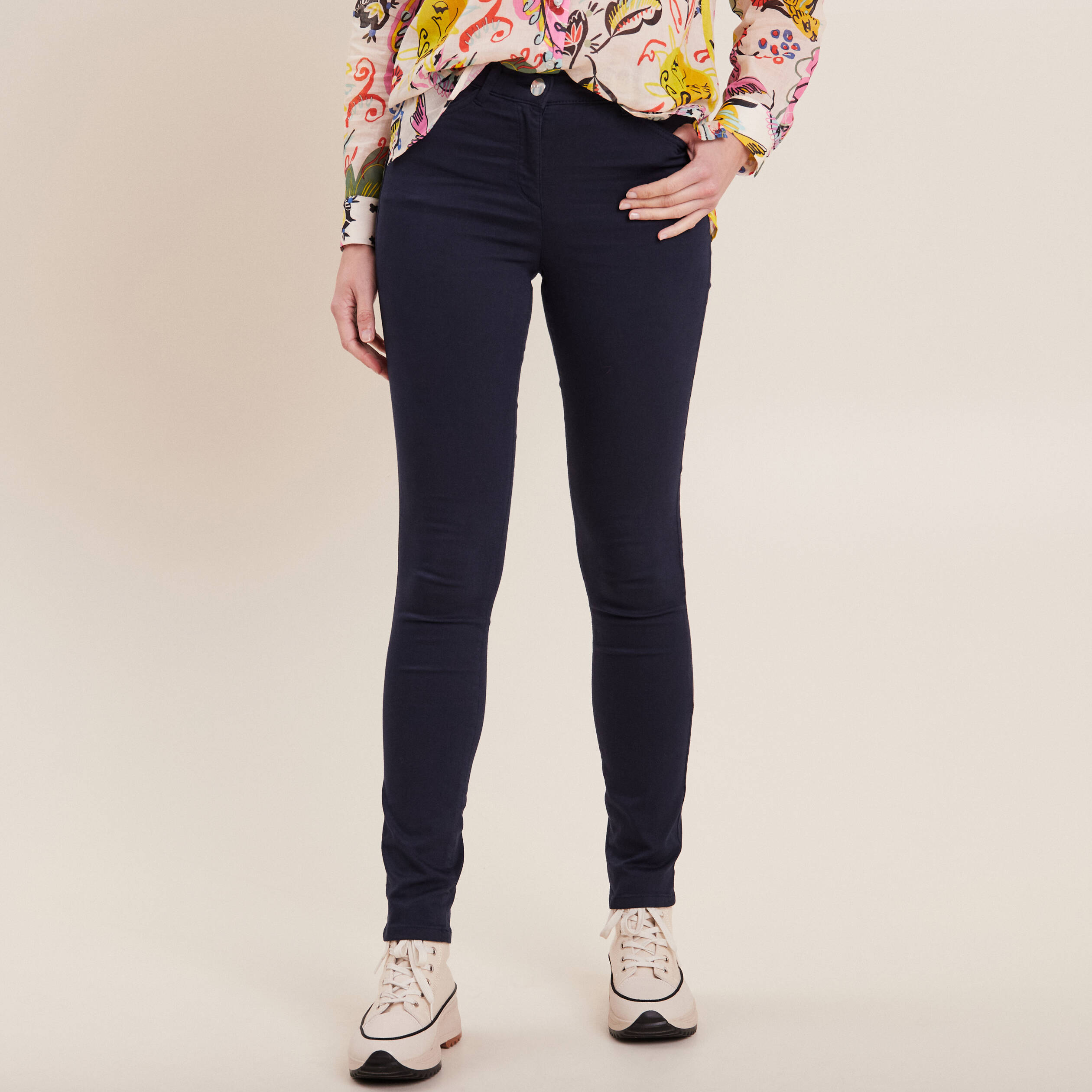 Pantalon magique Le L&eacute;ger coupe ajust&eacute;e bleu marine femme