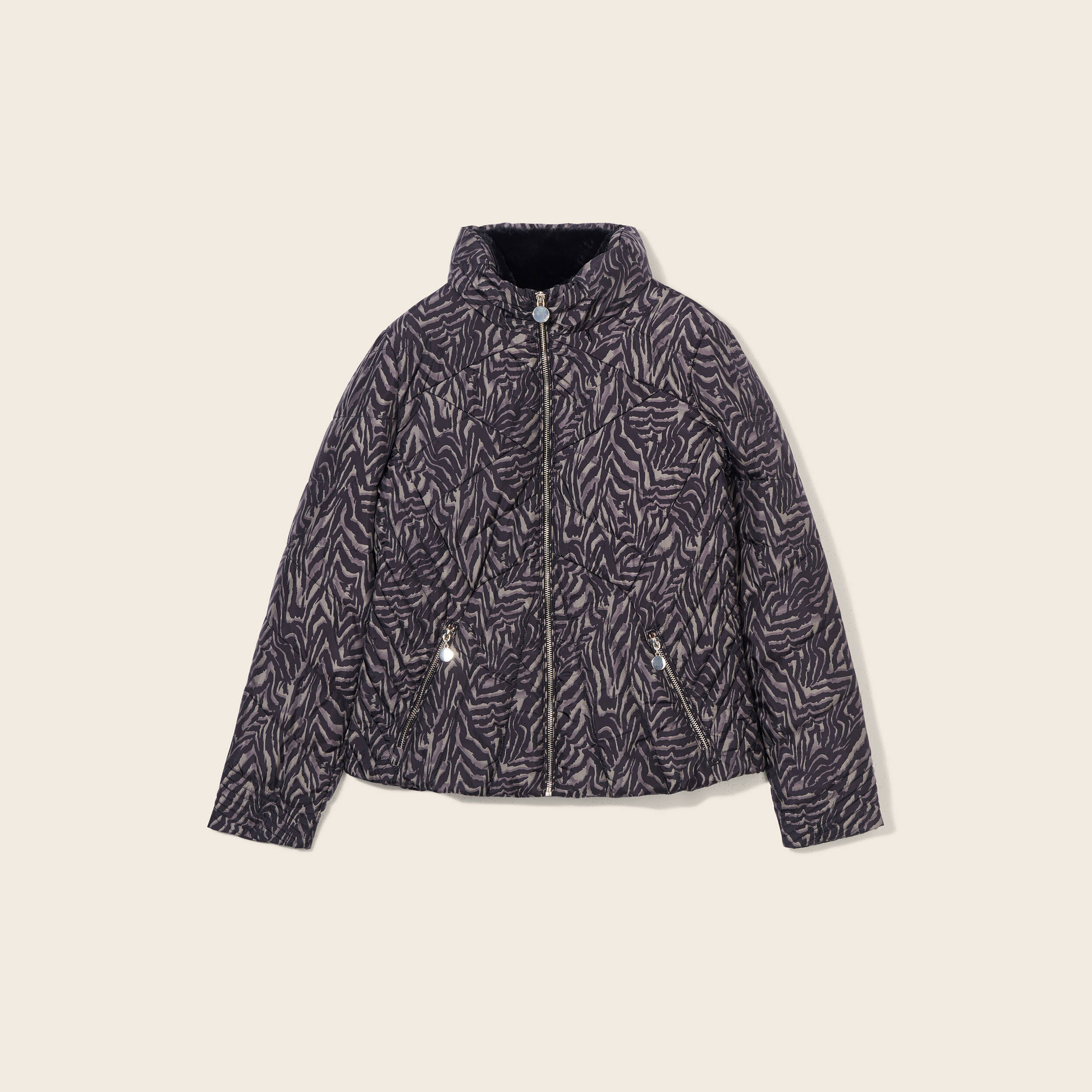 doudoune deperlante droite zippee noir femme Doudoune déperlante droite zippée noir femme