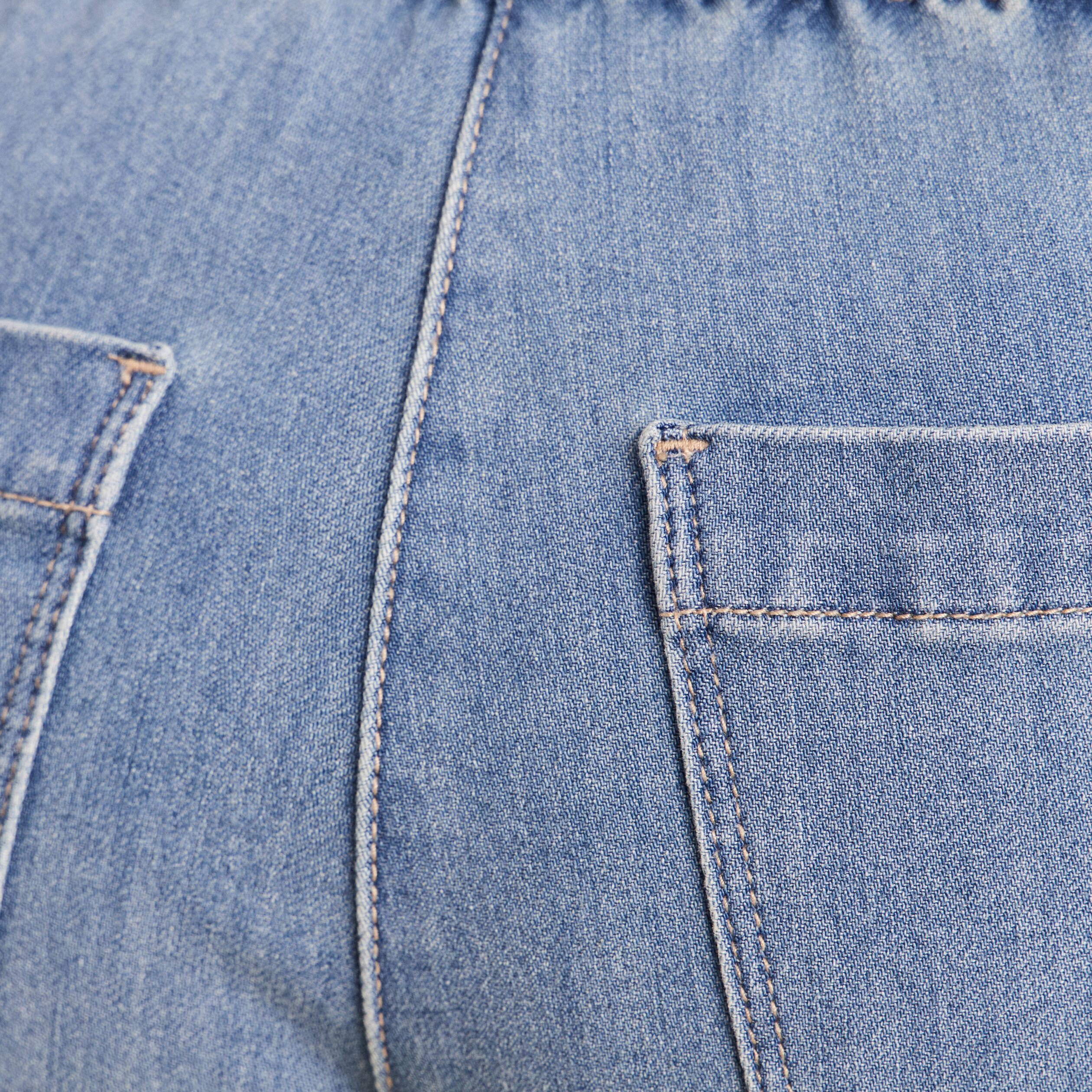 Pantacourt coupe mom denim double stone femme