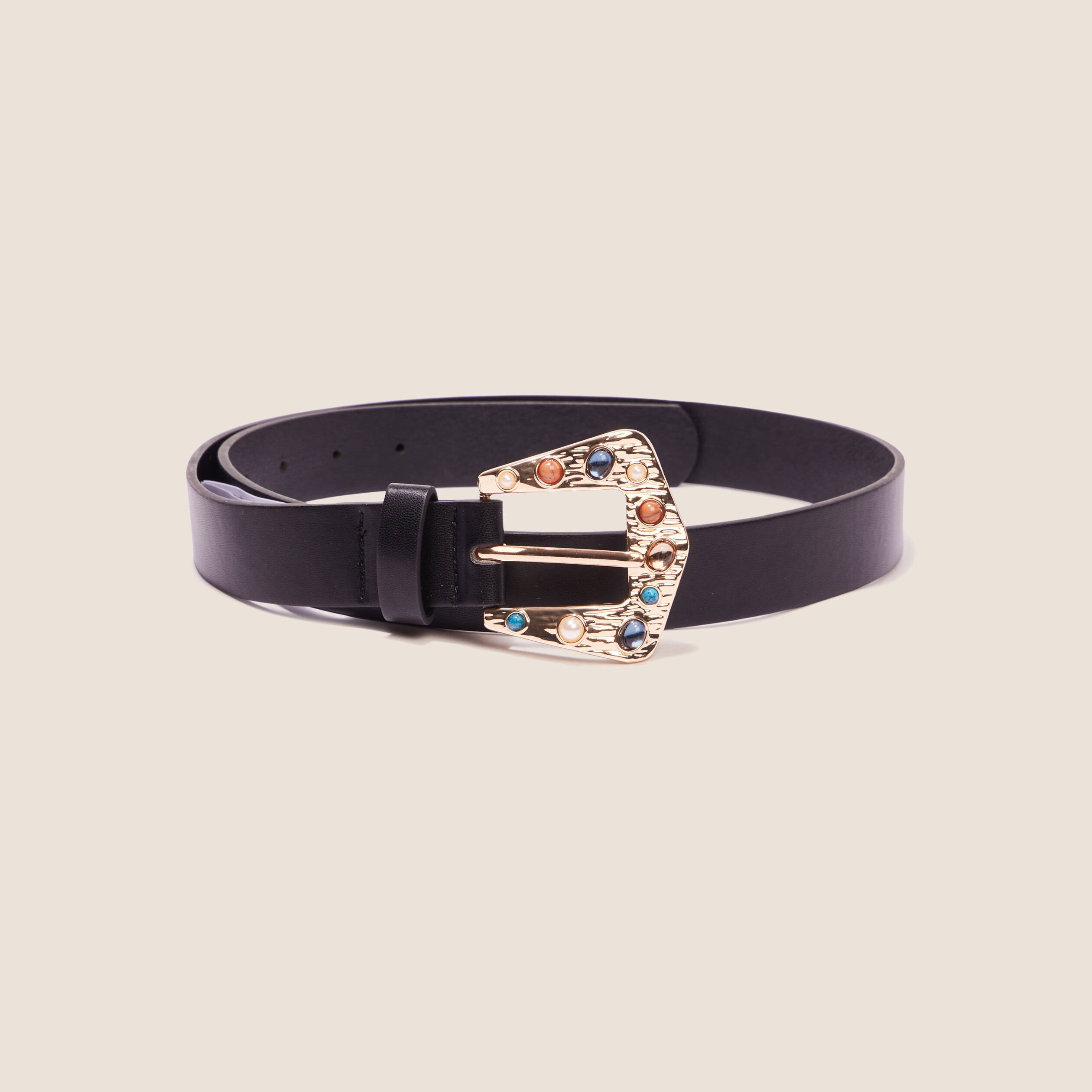 ceinture boucle effet pierres noir femme Ceinture boucle effet pierres noir femme