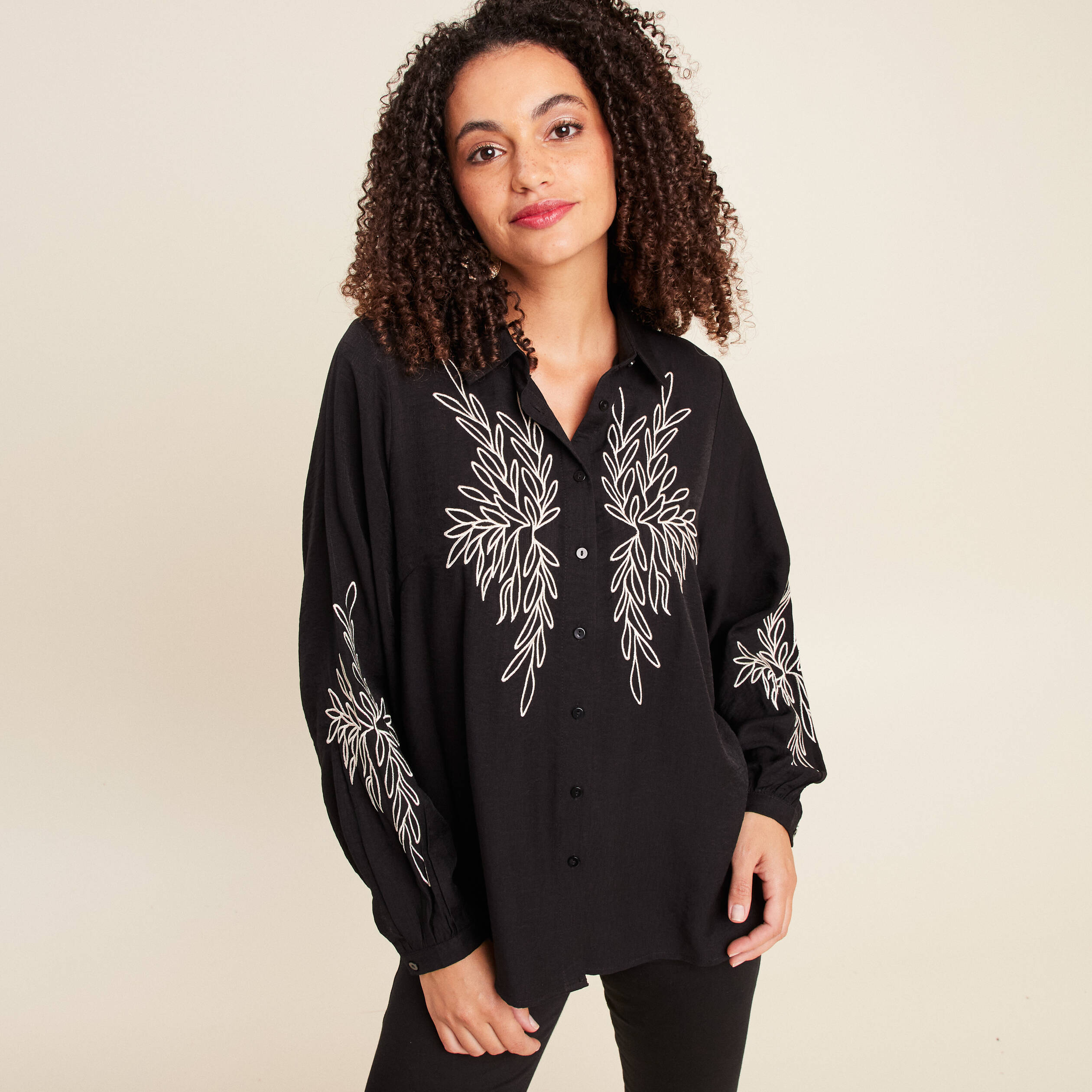 Breal Blouse Blouse Noir Femme Blouse Manches Courtes Bréal Femme
