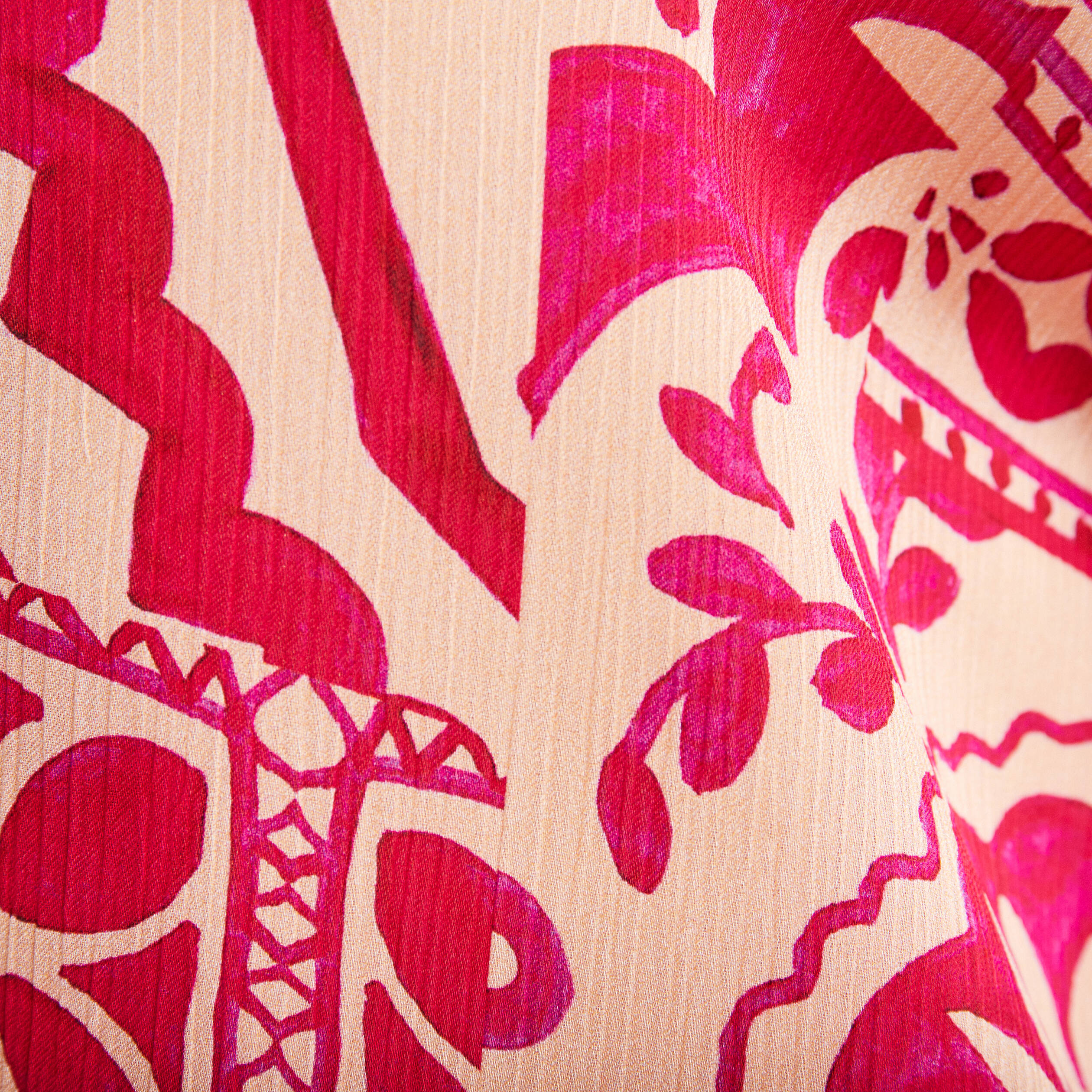 Kimono imprim&eacute; rose fushia femme