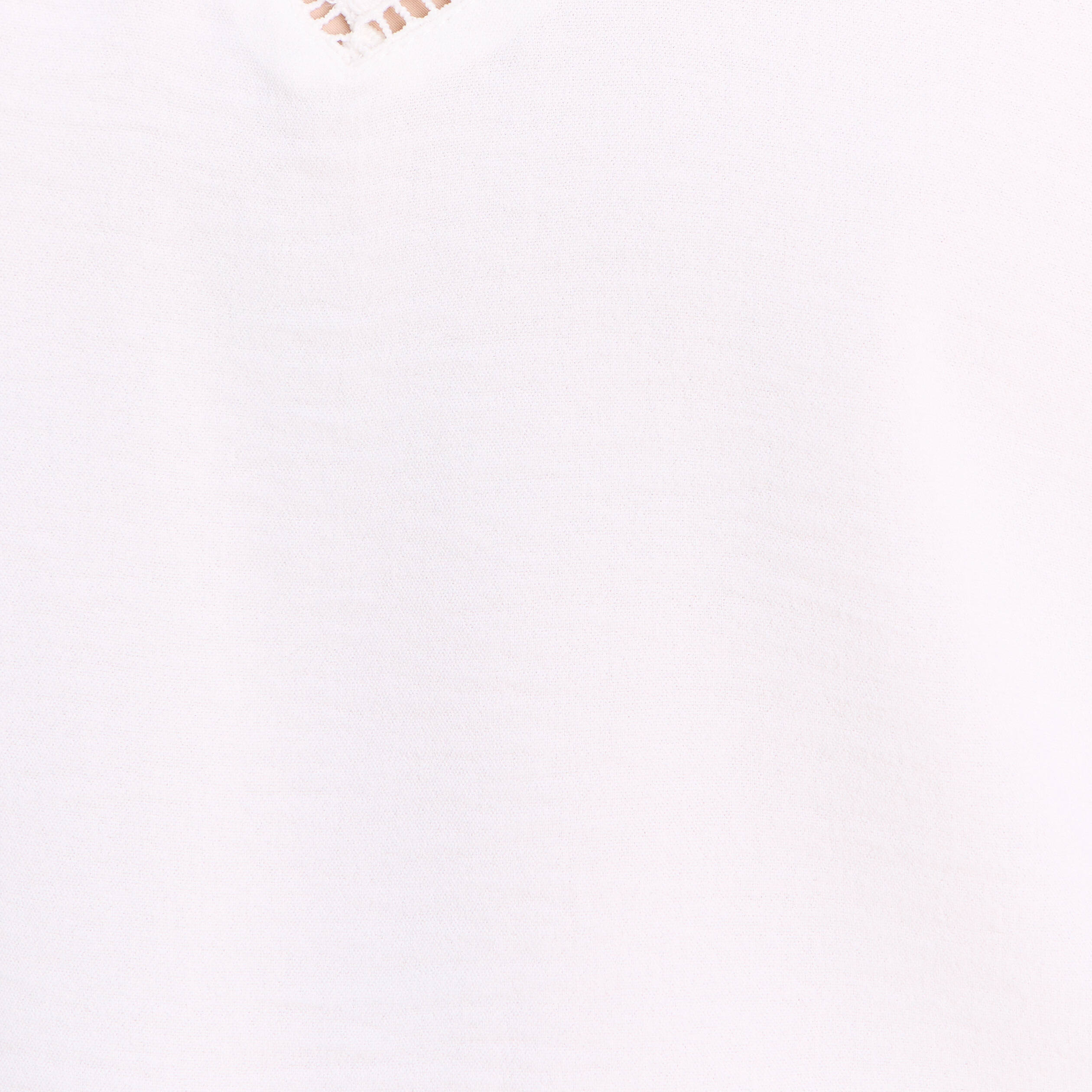 Blouse droite manches longues dentelle ecru femme
