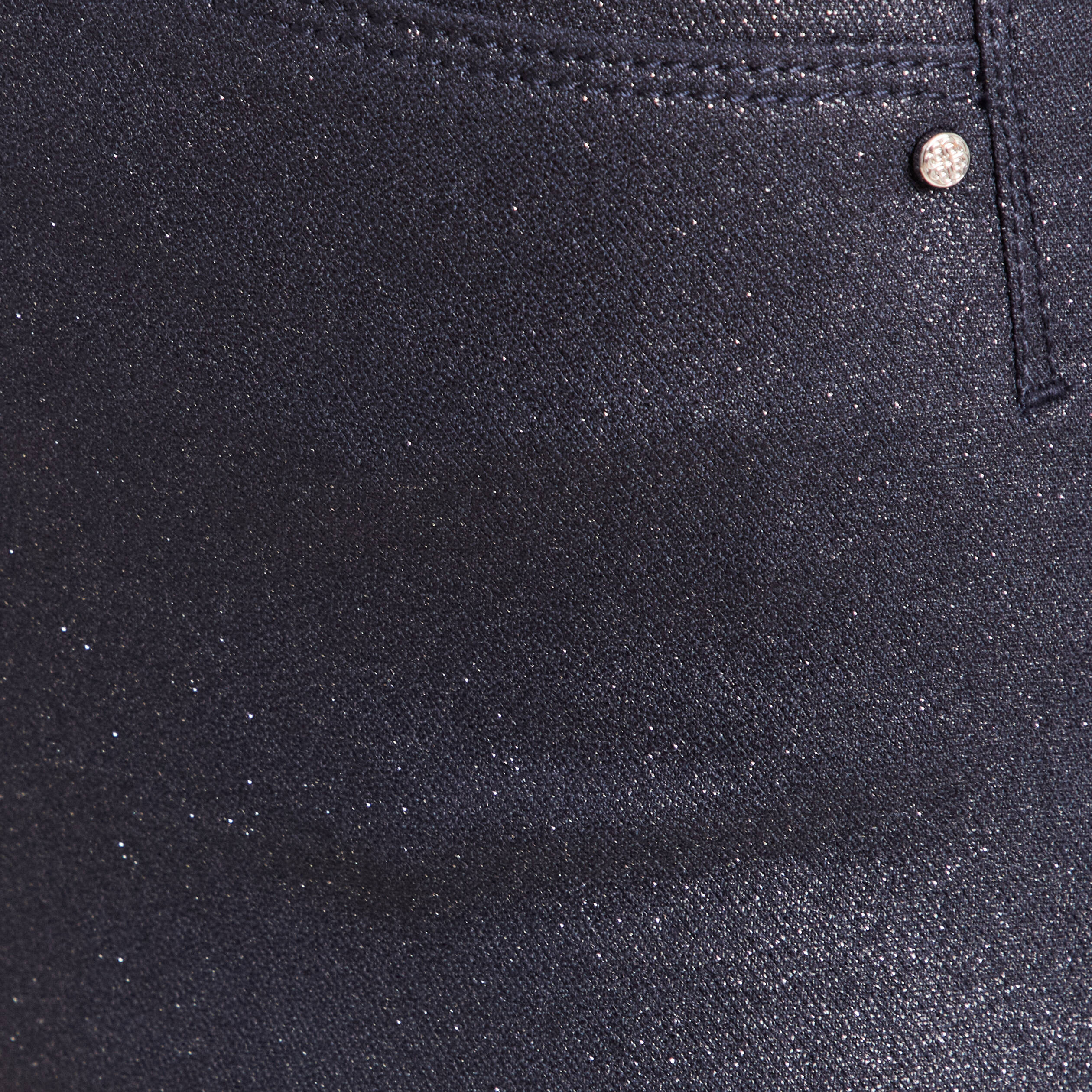 Pantalon iris&eacute; en similicuir bleu fonc&eacute; femme