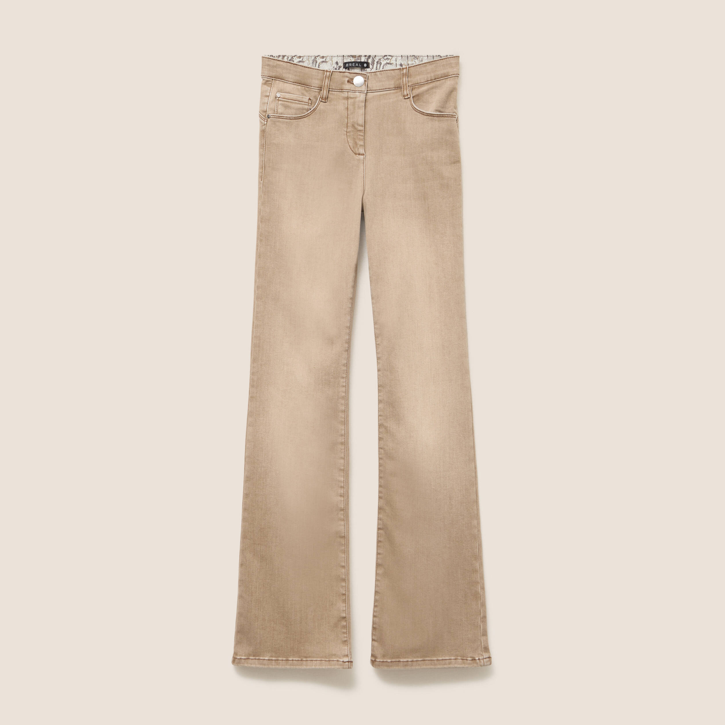 Jean magique L'Unique coupe bootcut denim beige femme