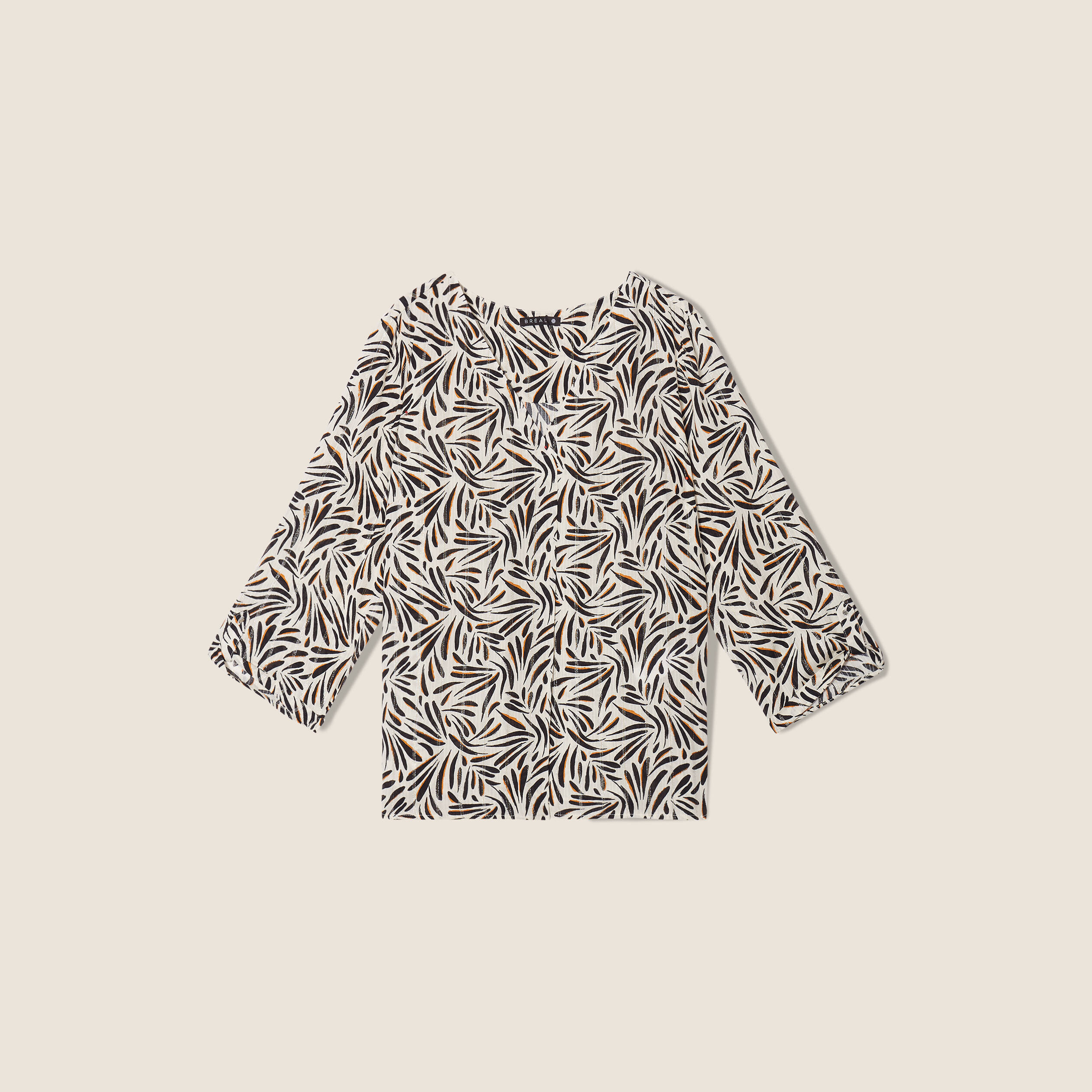 Blouse manches 3/4 noir femme