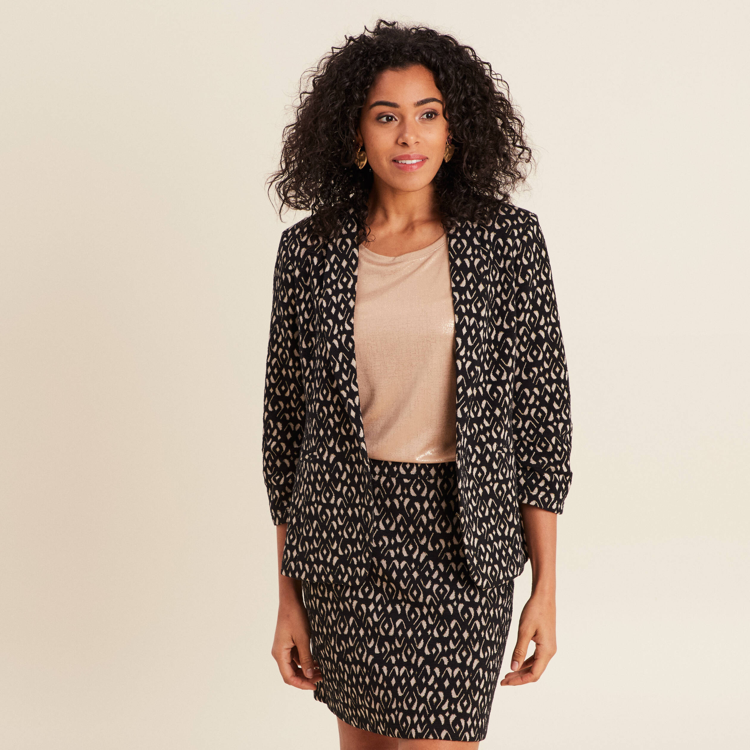 Veste tailleur cintrée noir femme
