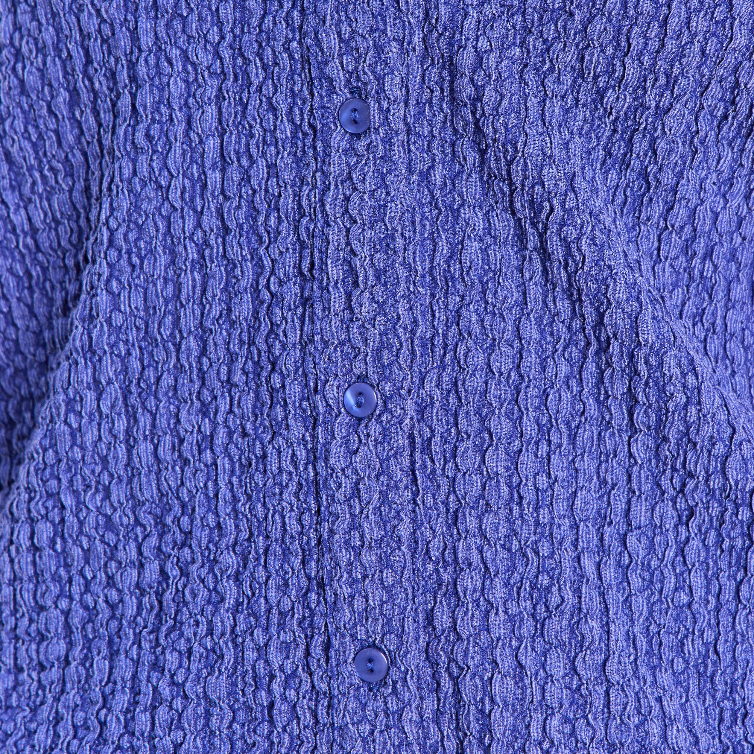 Chemisette effet boule manches courtes bleu roi femme