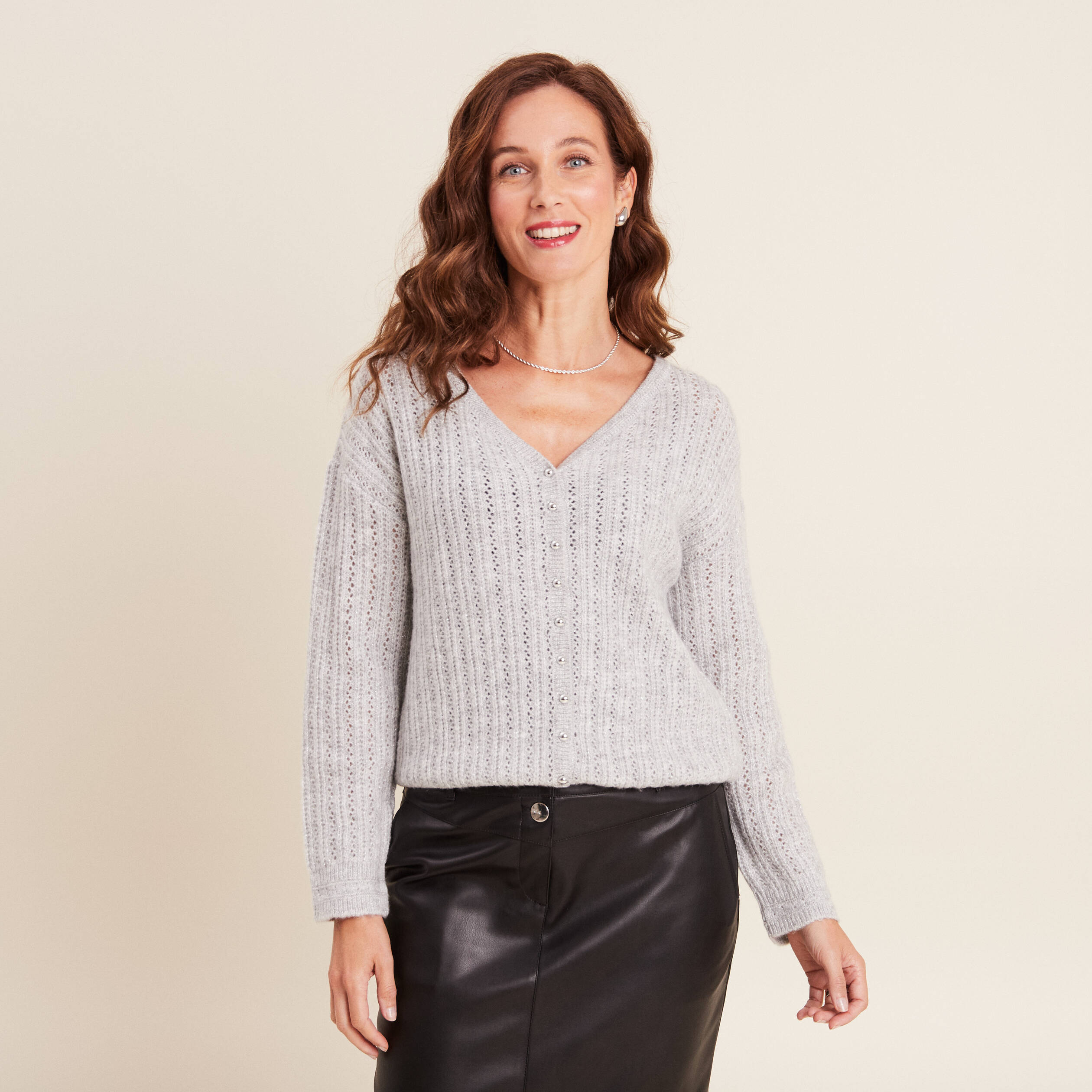 Gilet gris clair femme online