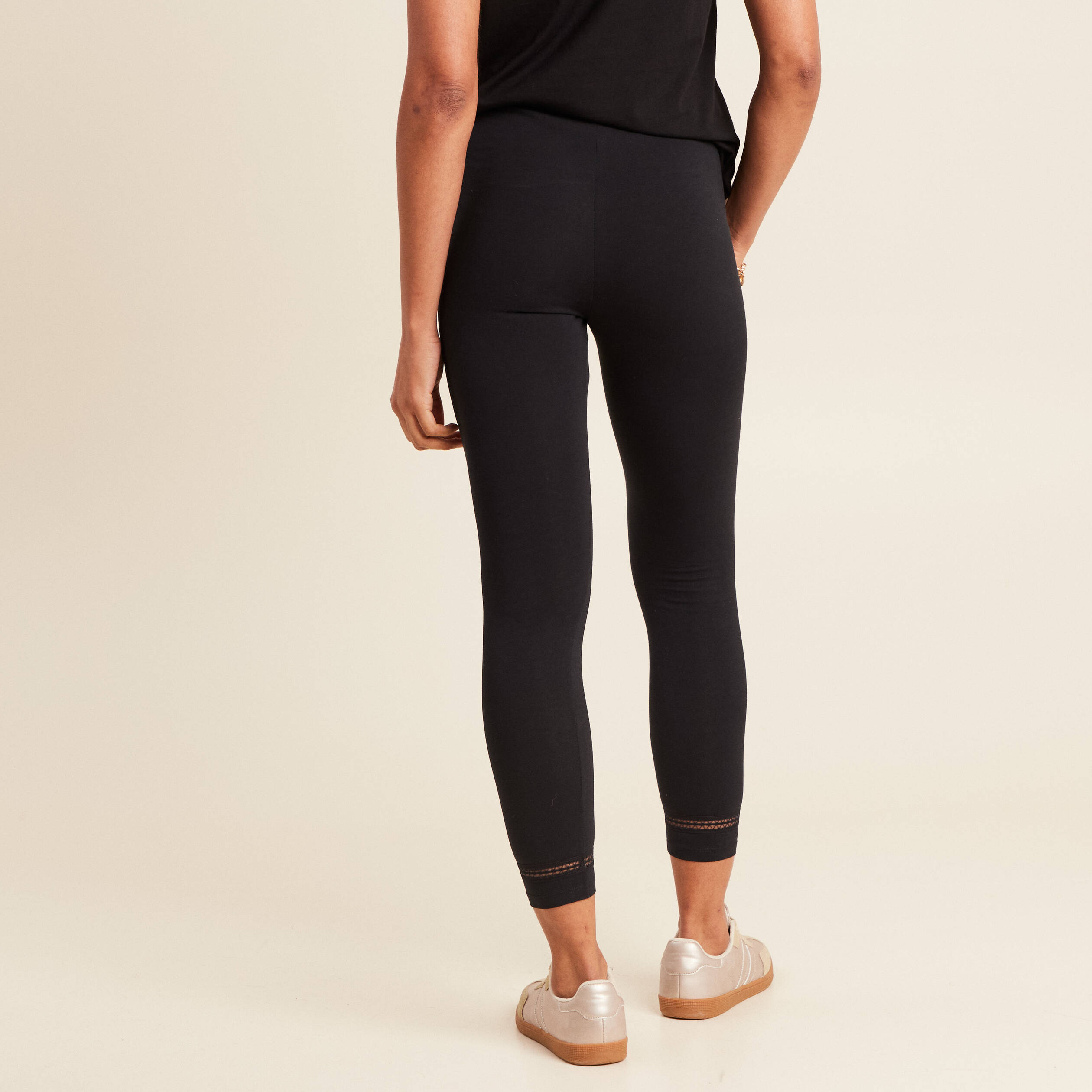 Pantalon legging 7/8ème noir femme