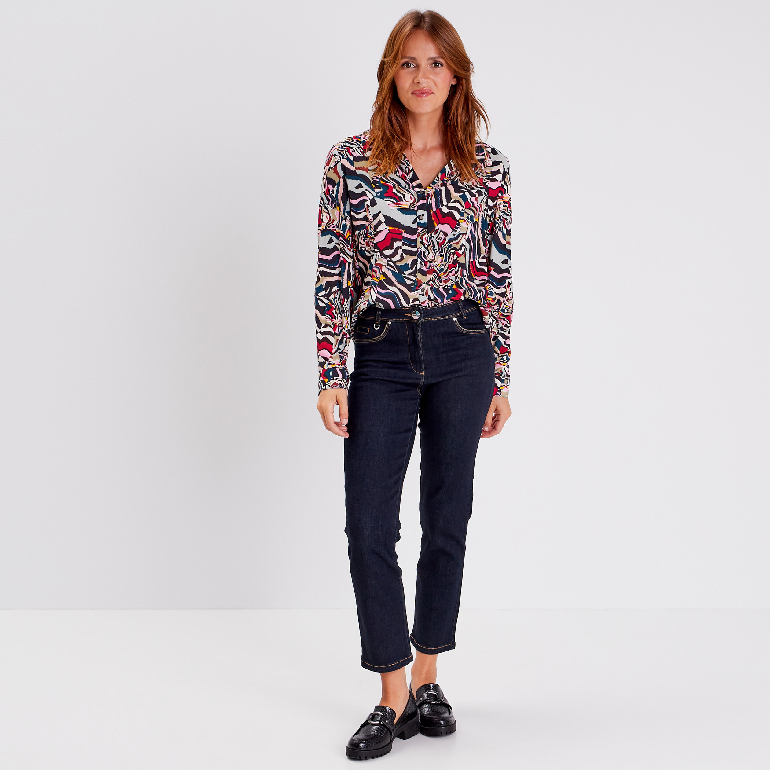 Chemise manches longues noir femme