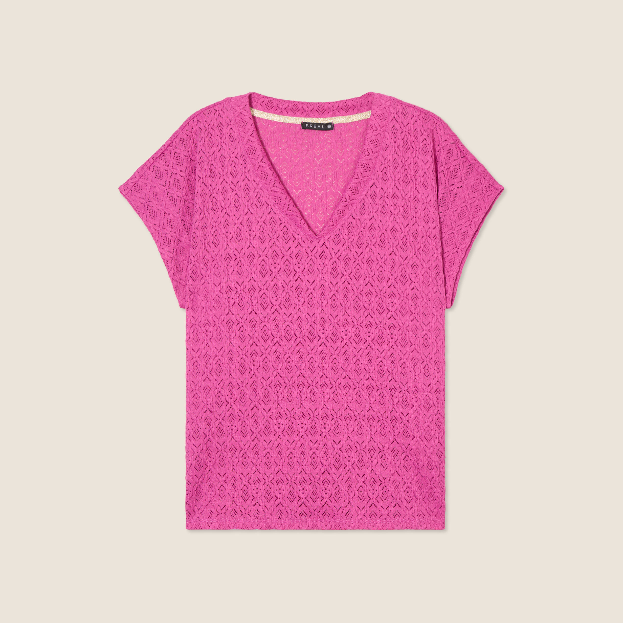 T-shirt manches courtes rose femme