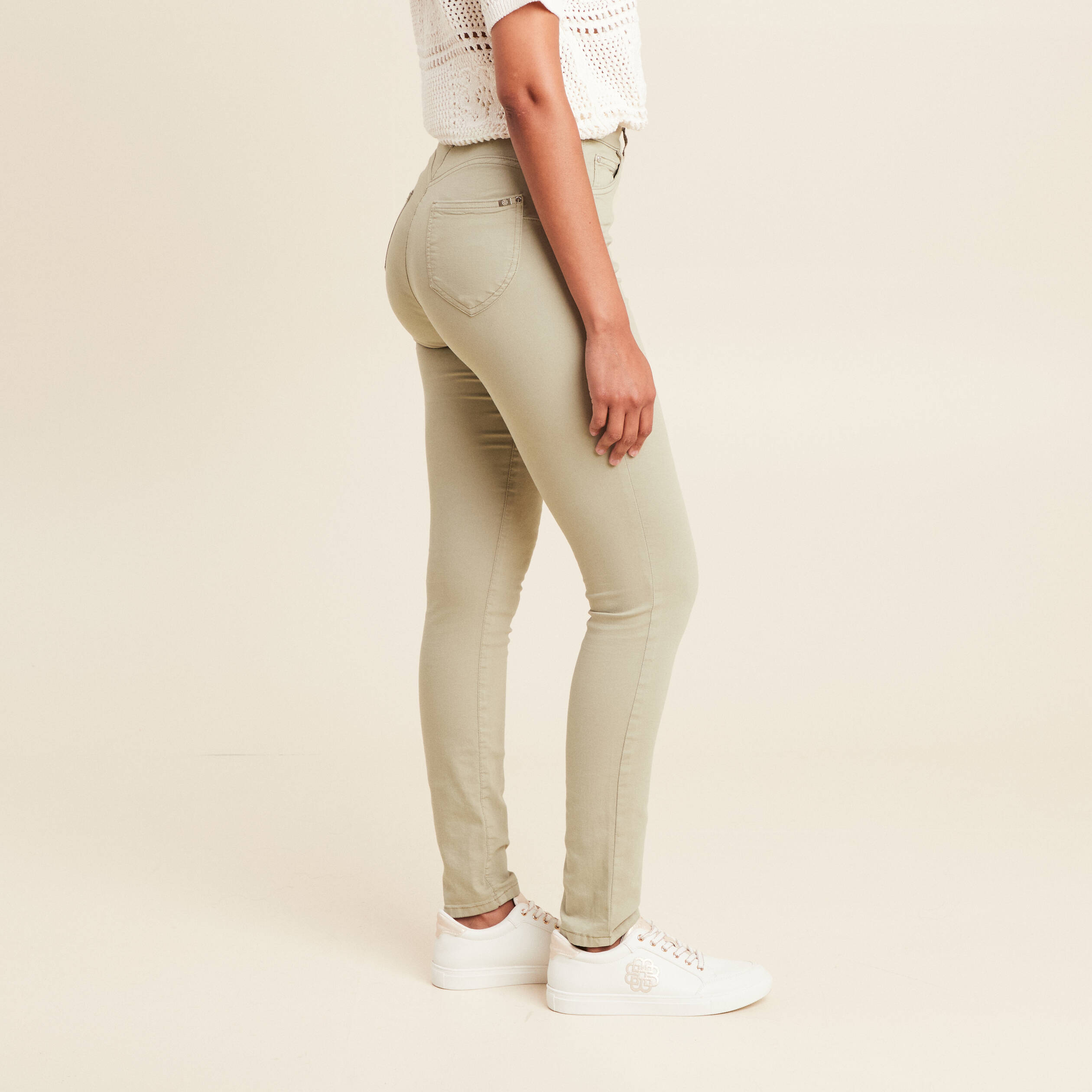 pantalon leger taille haute long vert clair femme Pantalon léger taille haute long vert clair femme